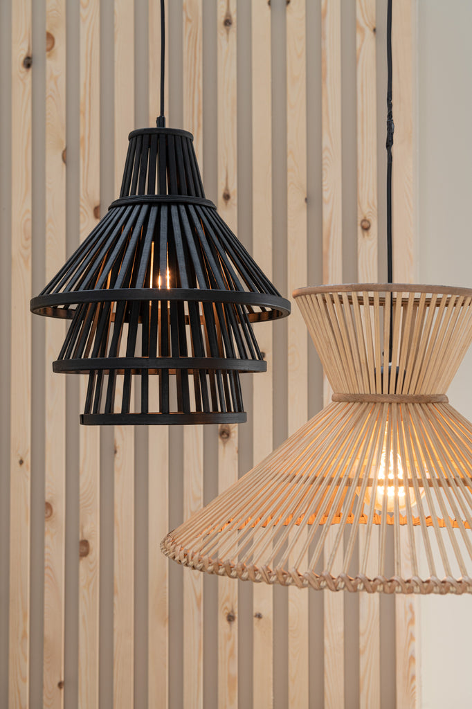 Hanglamp Lagen Bamboe Zwart L - J-LINE