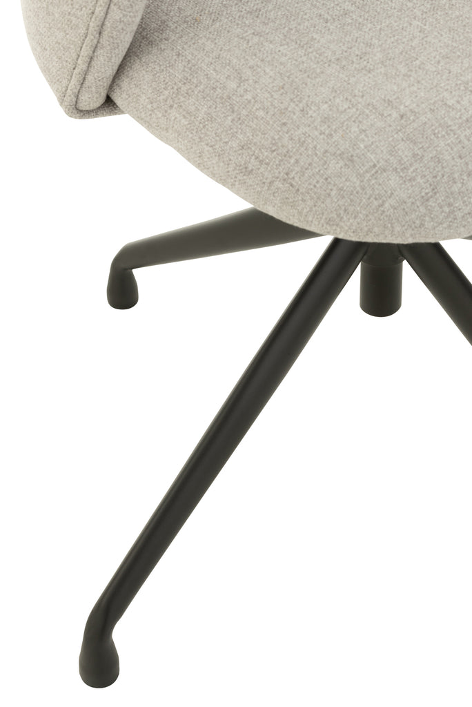 Chaise réglable et rotative Lin Gris - J-LINE