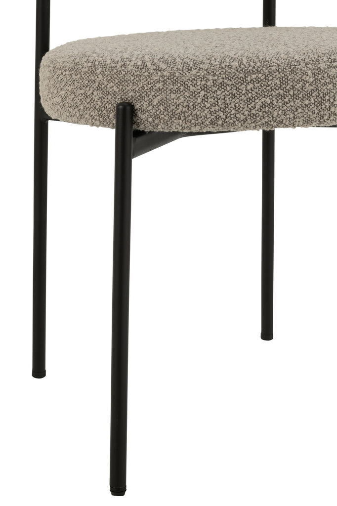 Stoel Boucle Triplex/Polyester Grijs/Zwart - J-LINE