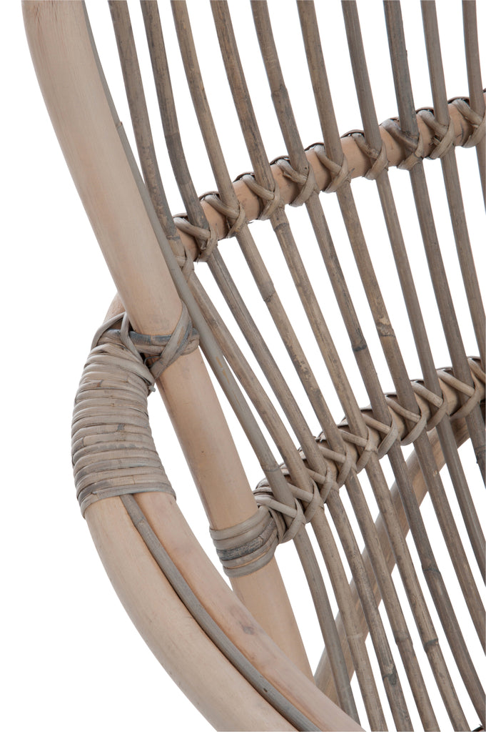 Schommelstoel rotan grijs - J-LINE