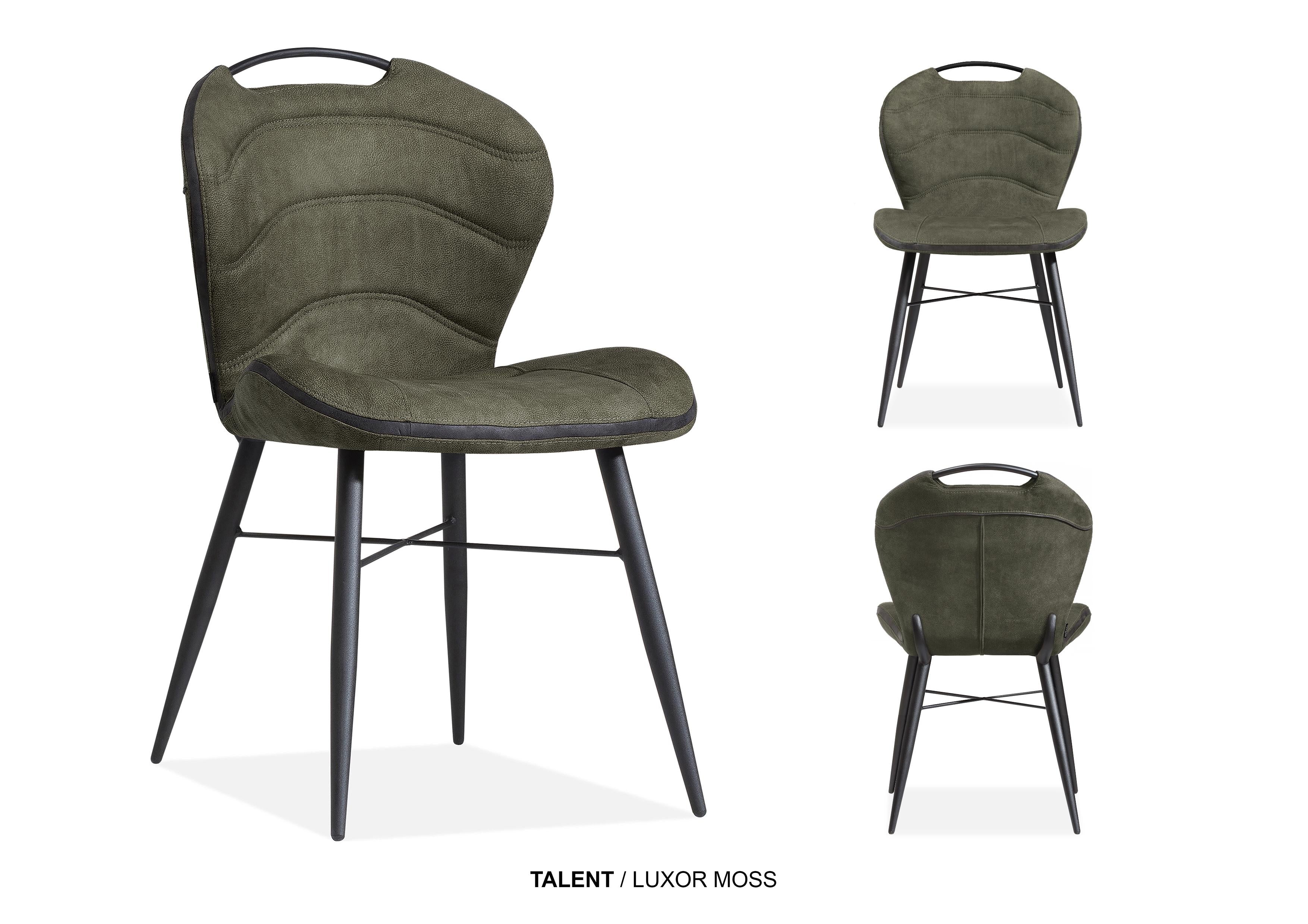 Stoel Talent, antraciet - cognac - mosgroen - MX