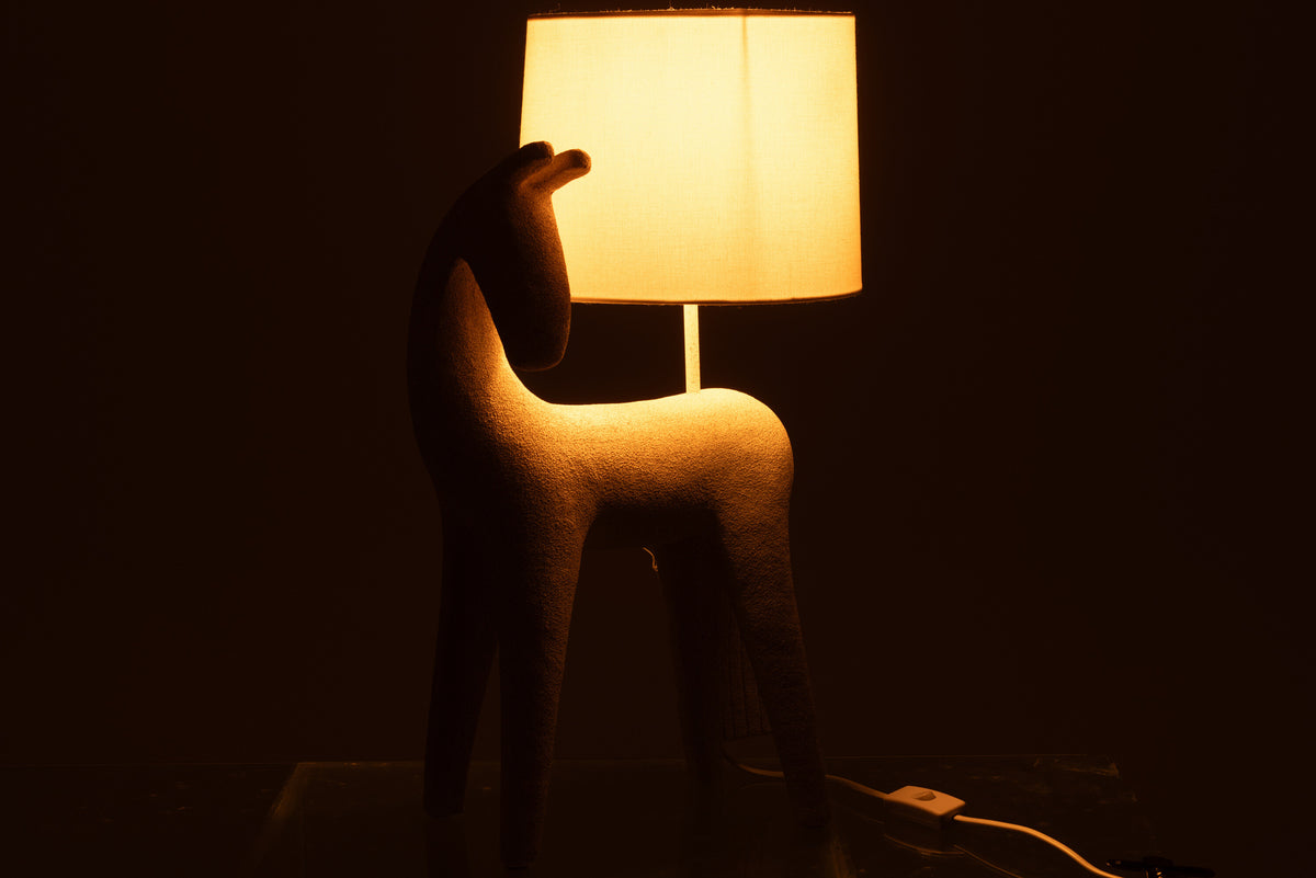 Lampe de table Cheval Moderne Résine Beige - J-LINE