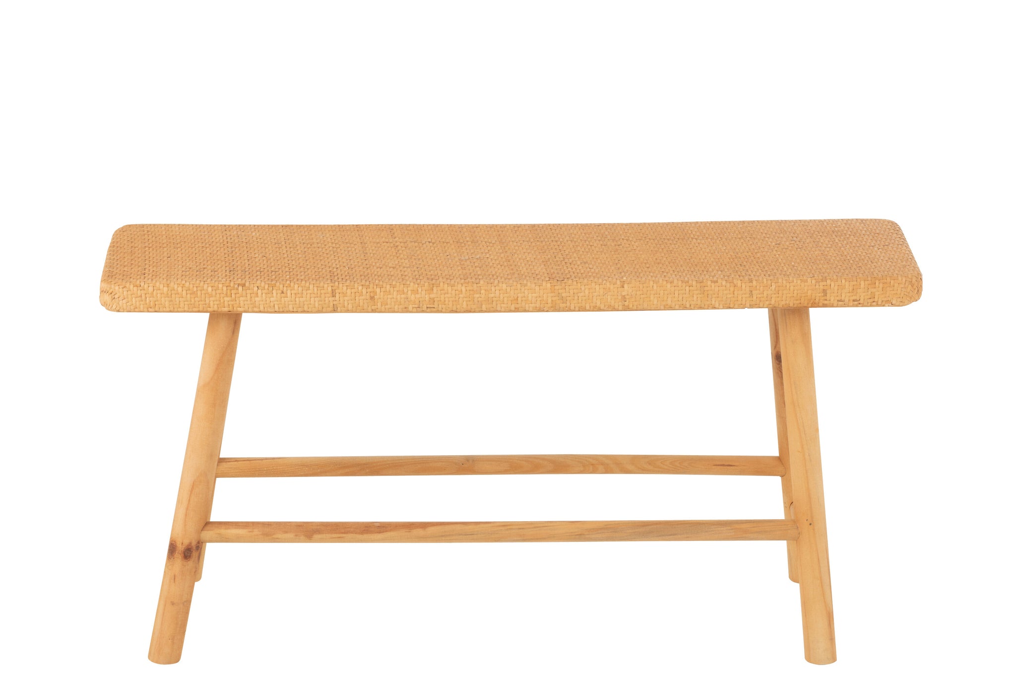 Banc Rectangulaire Rotin/Bois d’épicéa Naturel - J-LINE