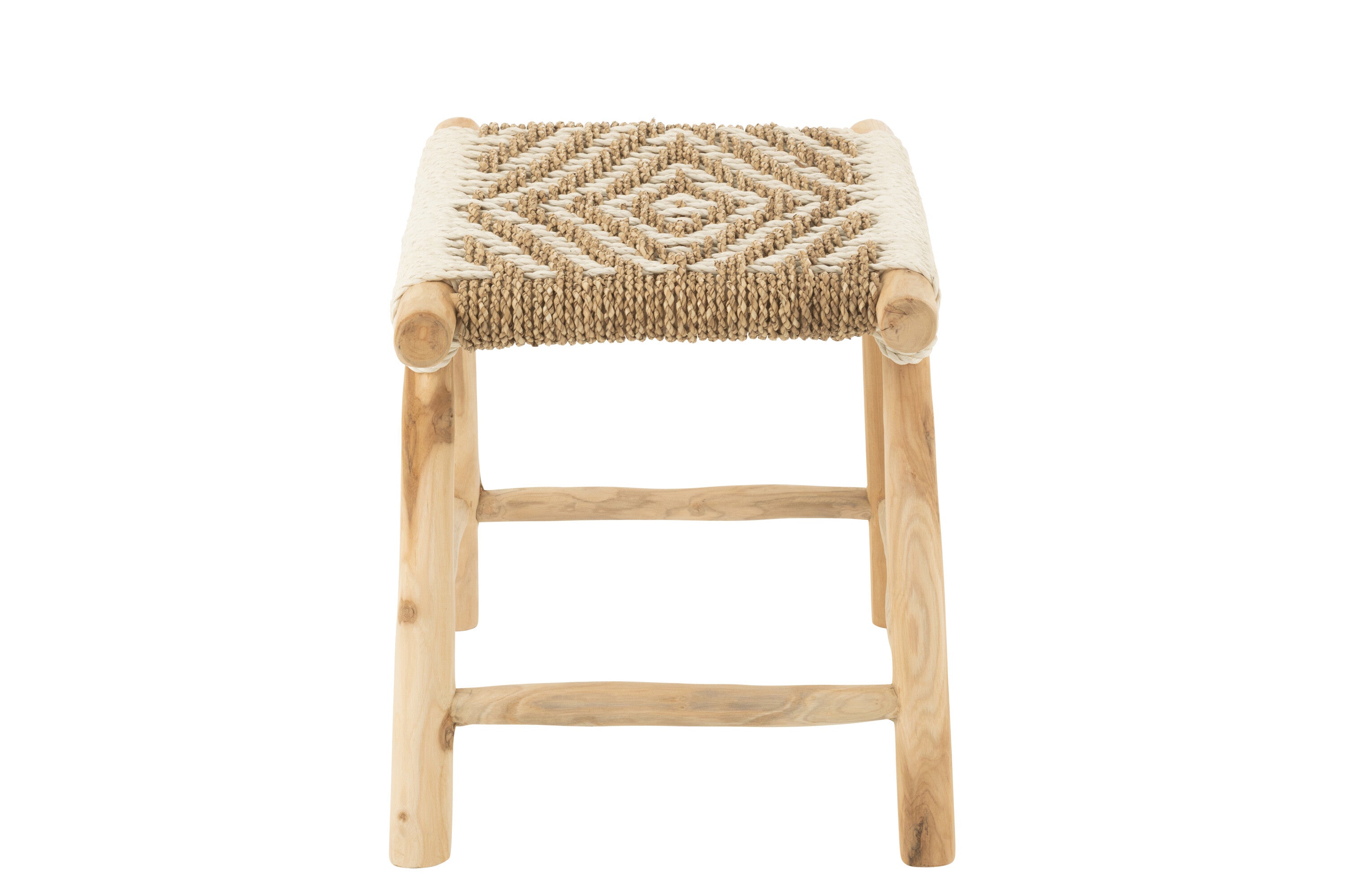 Kruk Waverly Teakhout/Zeegras Natuur/Wit - J-LINE