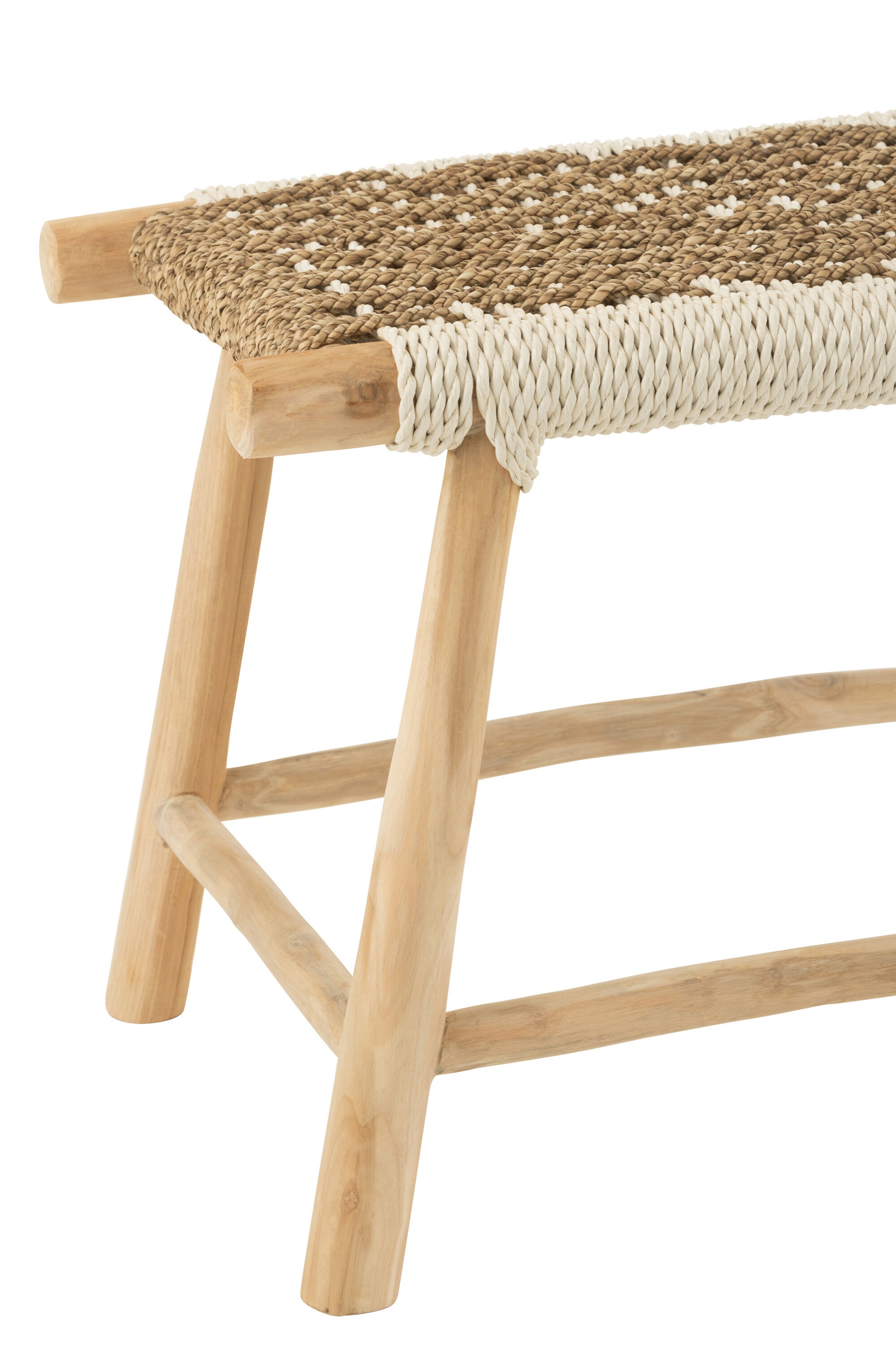 Kruk Waverly Teakhout/Zeegras Natuur/Wit - J-LINE