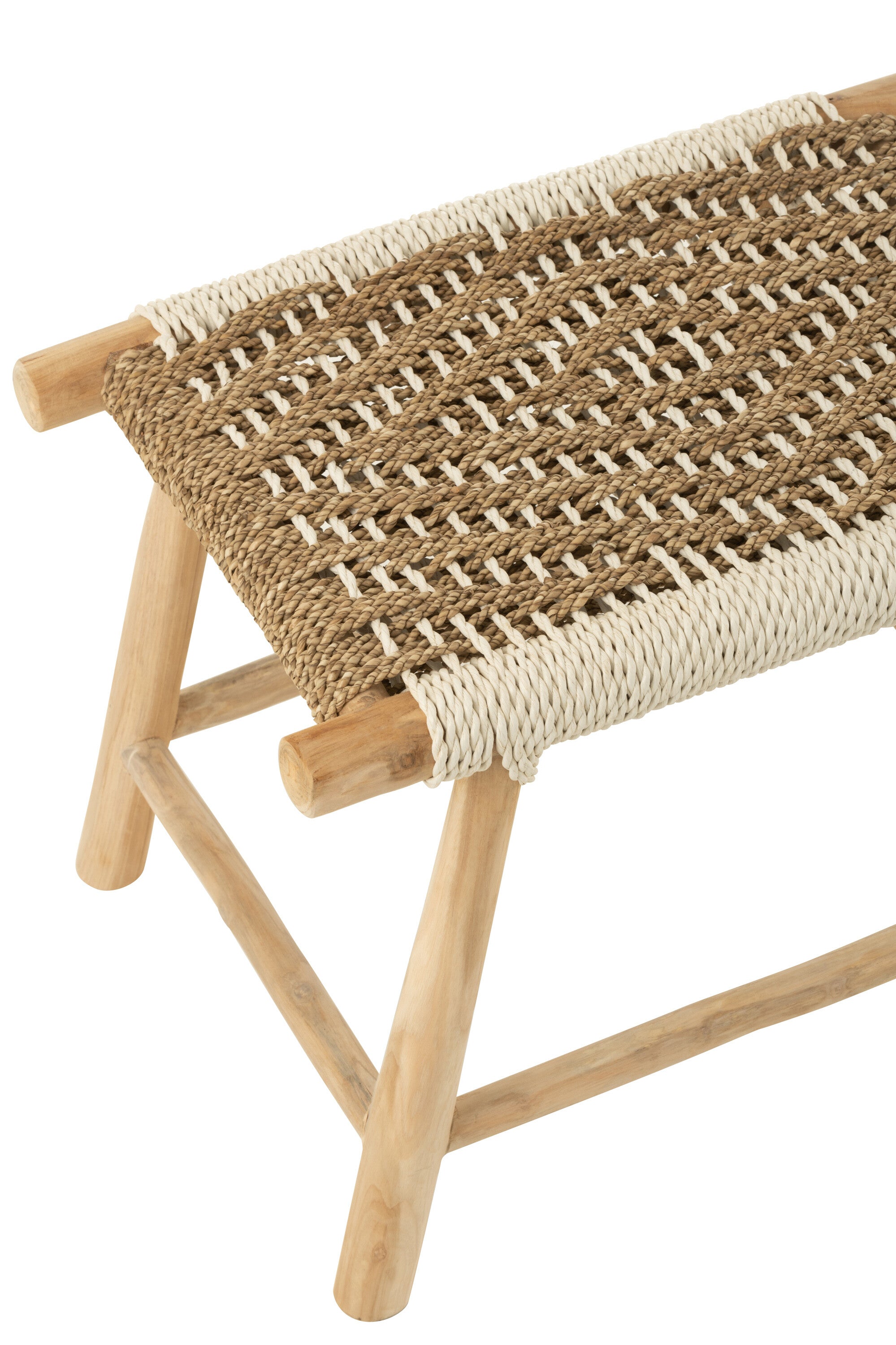 Kruk Waverly Teakhout/Zeegras Natuur/Wit - J-LINE