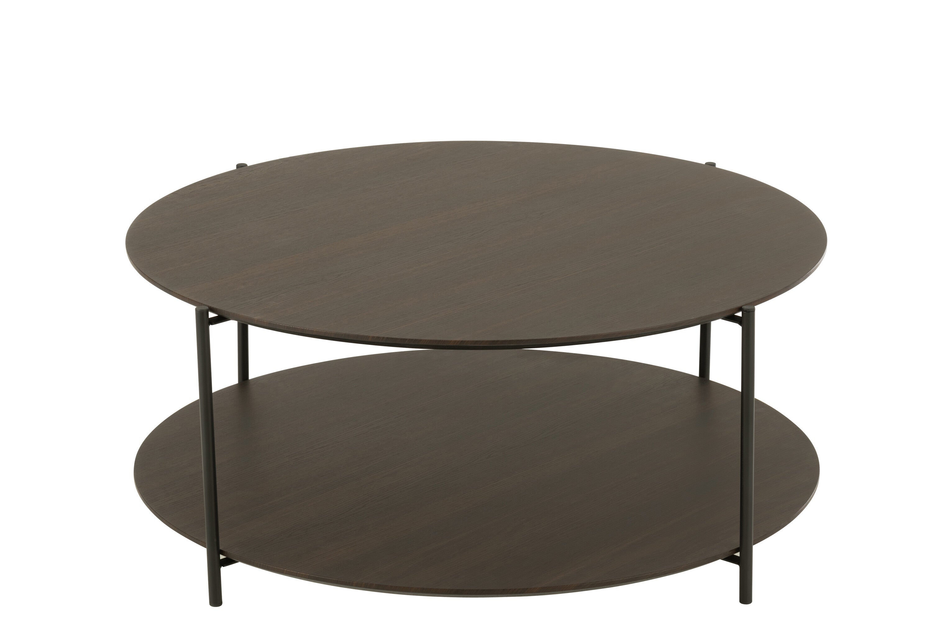 Salontafel rond MDF/metaal donkerbruin S - J-LINE