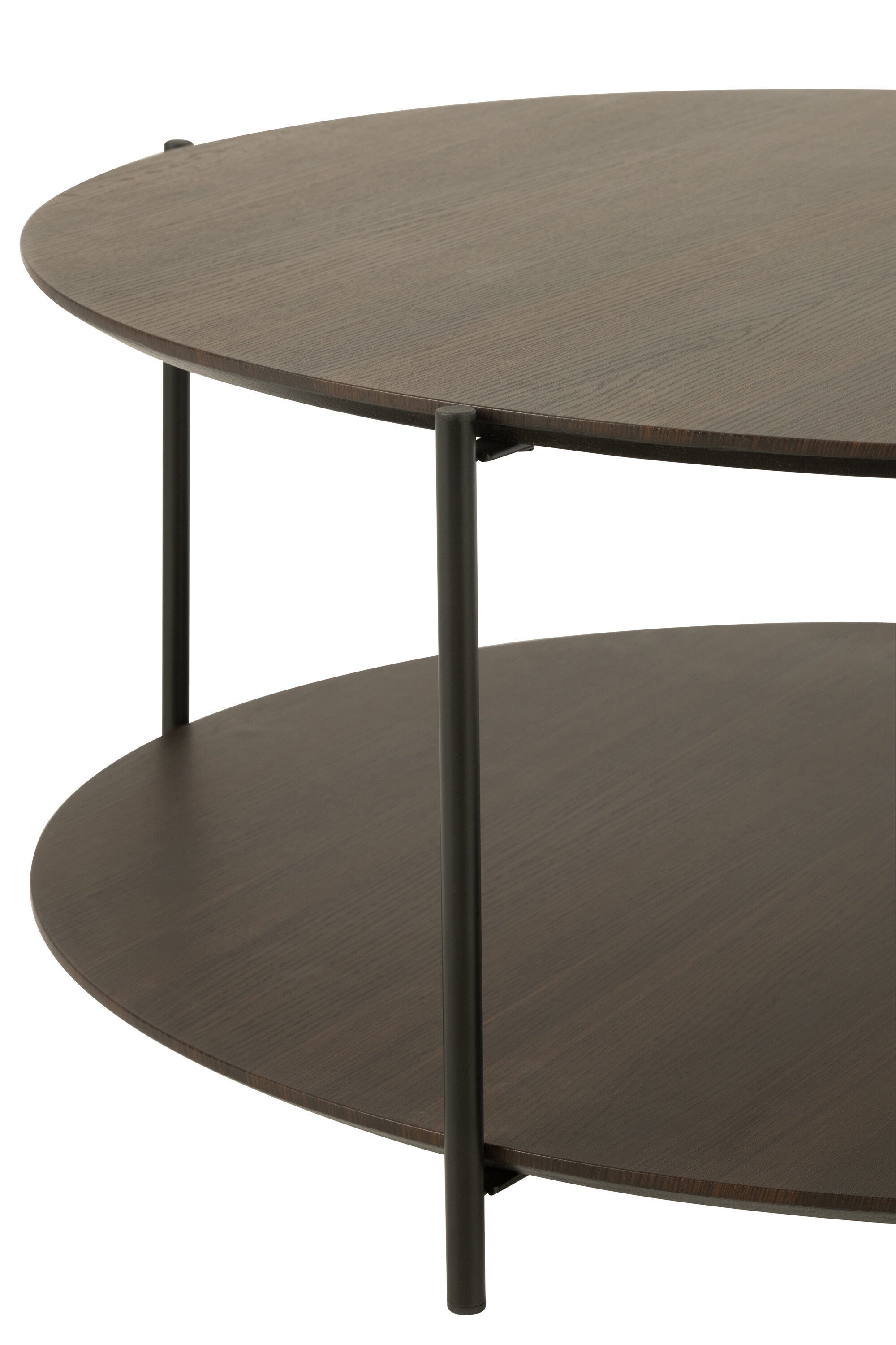 Salontafel rond MDF/metaal donkerbruin S - J-LINE