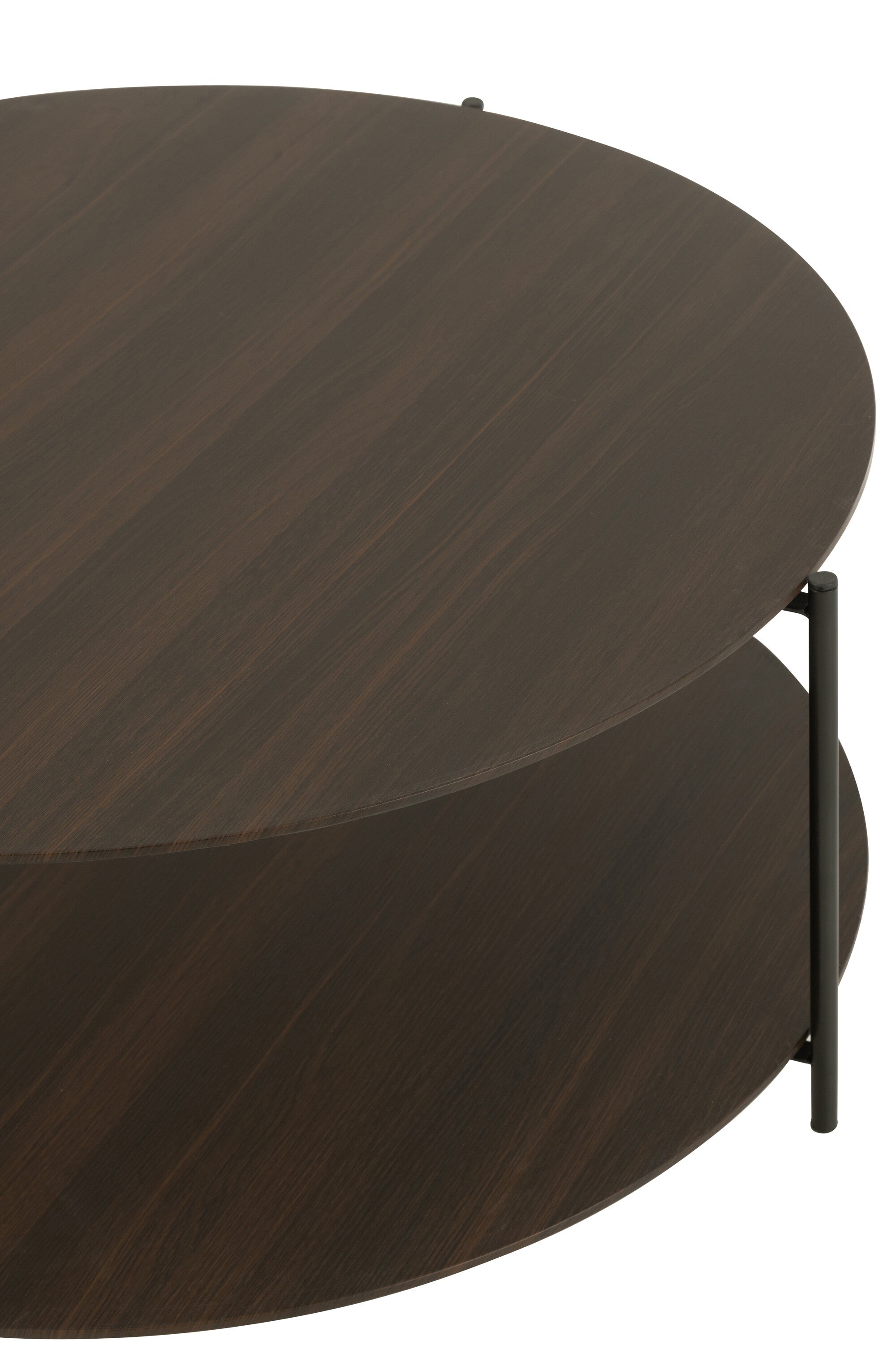 Salontafel rond MDF/metaal donkerbruin S - J-LINE