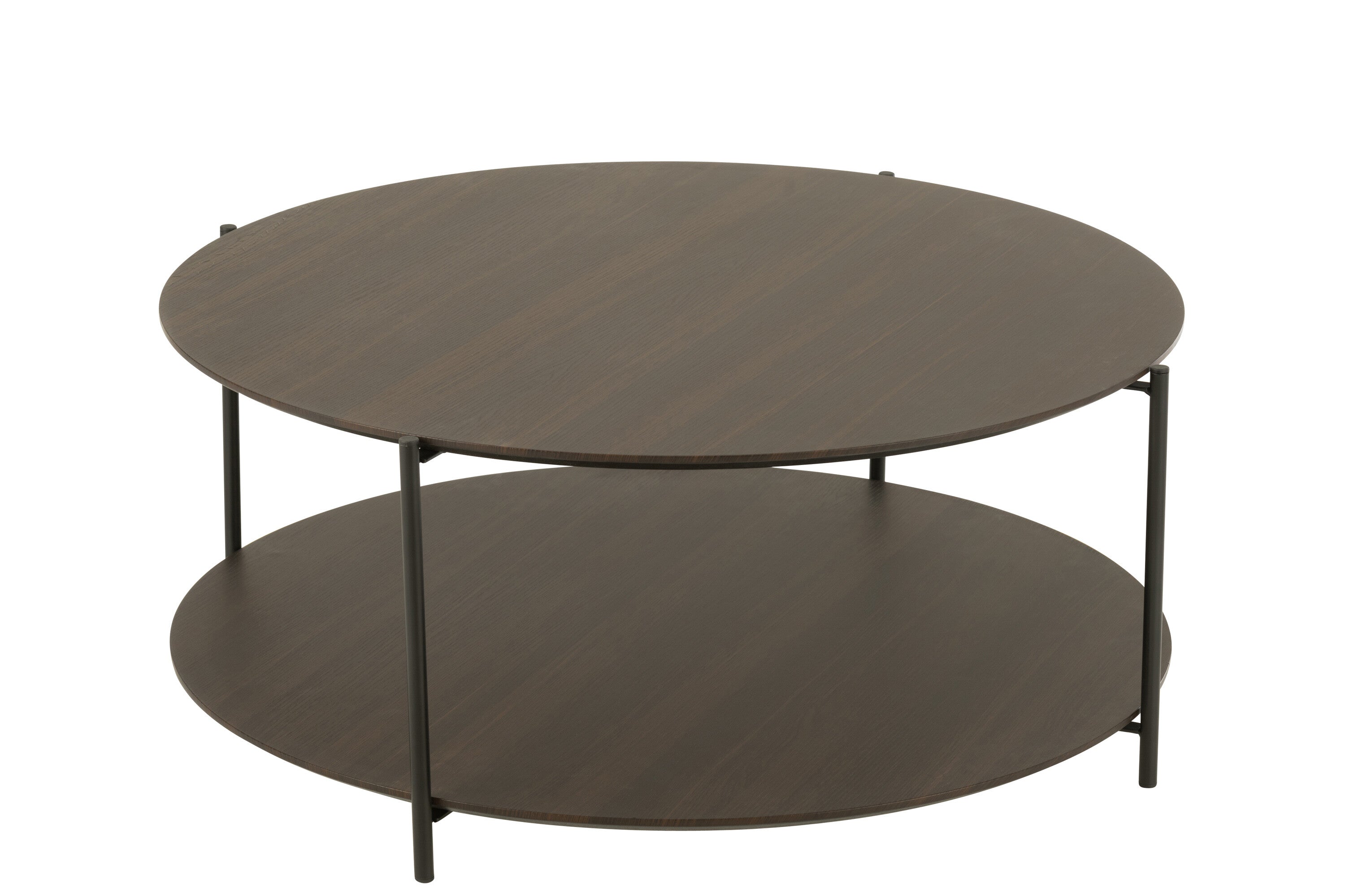 Salontafel rond MDF/metaal donkerbruin S - J-LINE