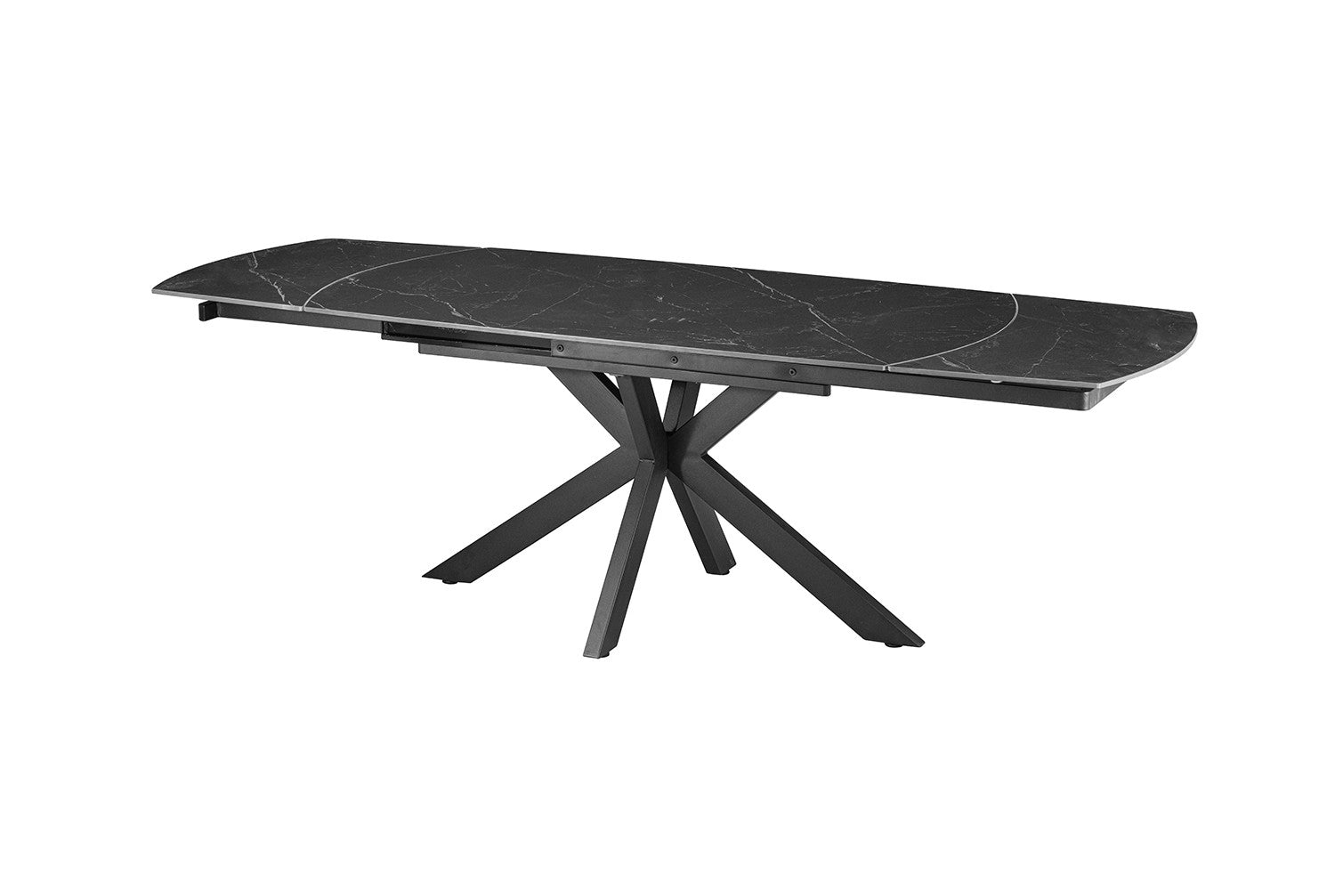 Eettafel Uitschuifbaar 'Ares' 160-240 cm Deens Ovaal Steen Zwart - RS