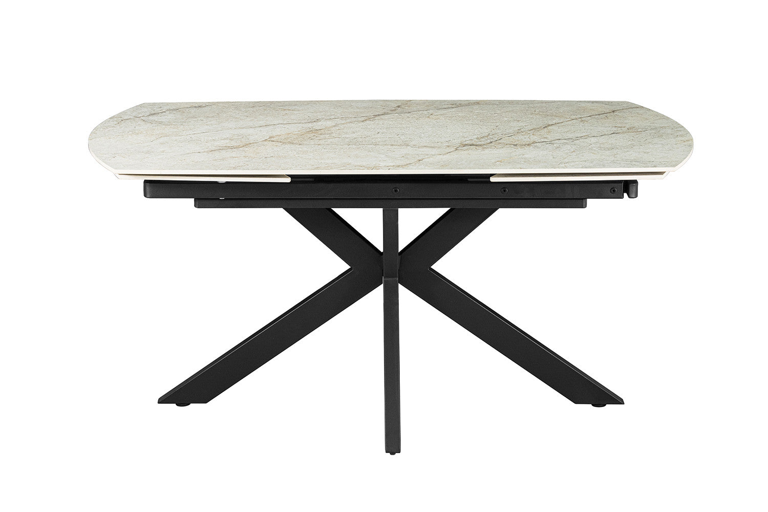 Uitschuifbare tafel 'Ares' 160-240 cm Deens Ovaal Glanzend Steen beige - RS