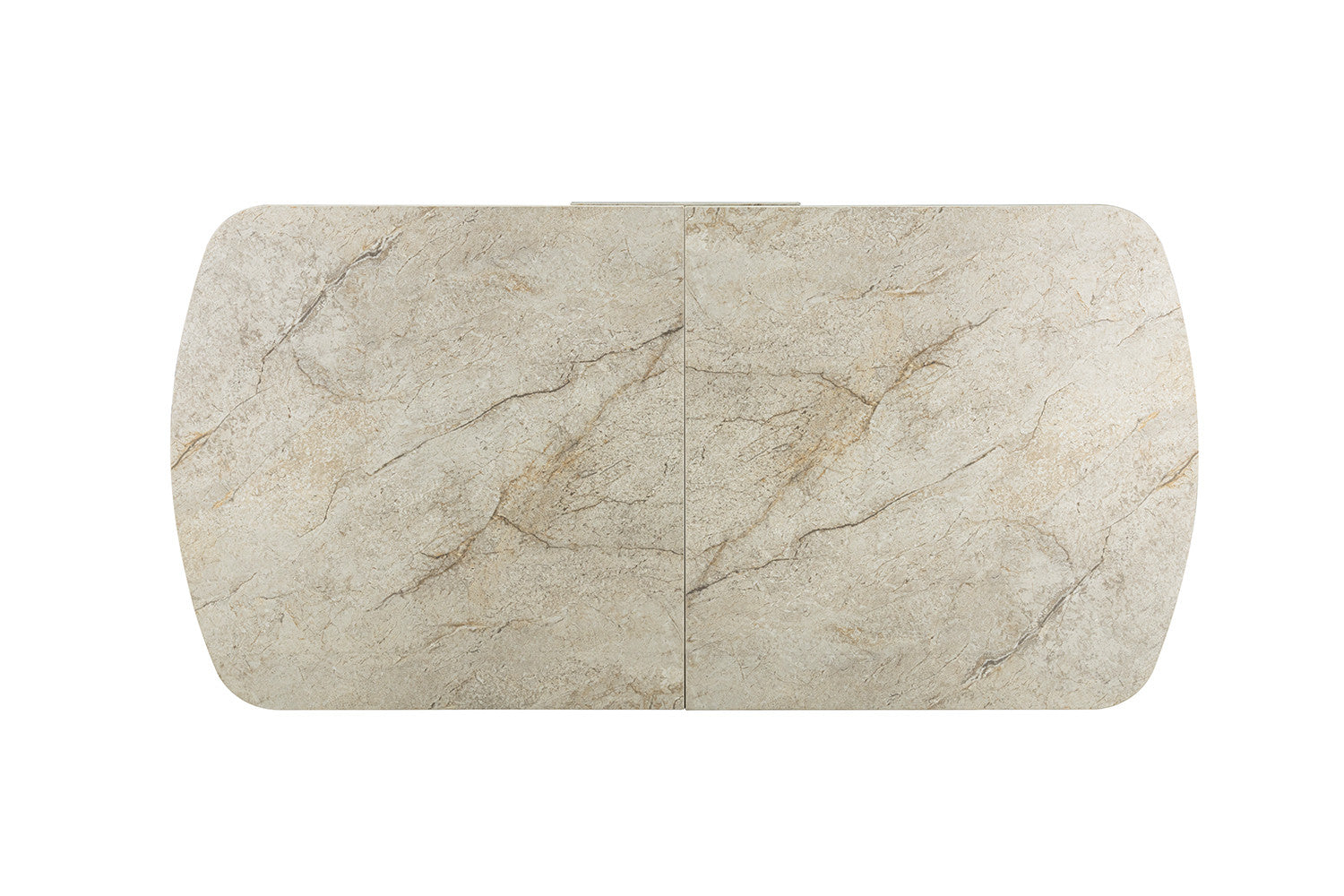 Uitschuifbare tafel 'Hestia' 180-220 cm Deens ovaal glanzend steen beige - RS