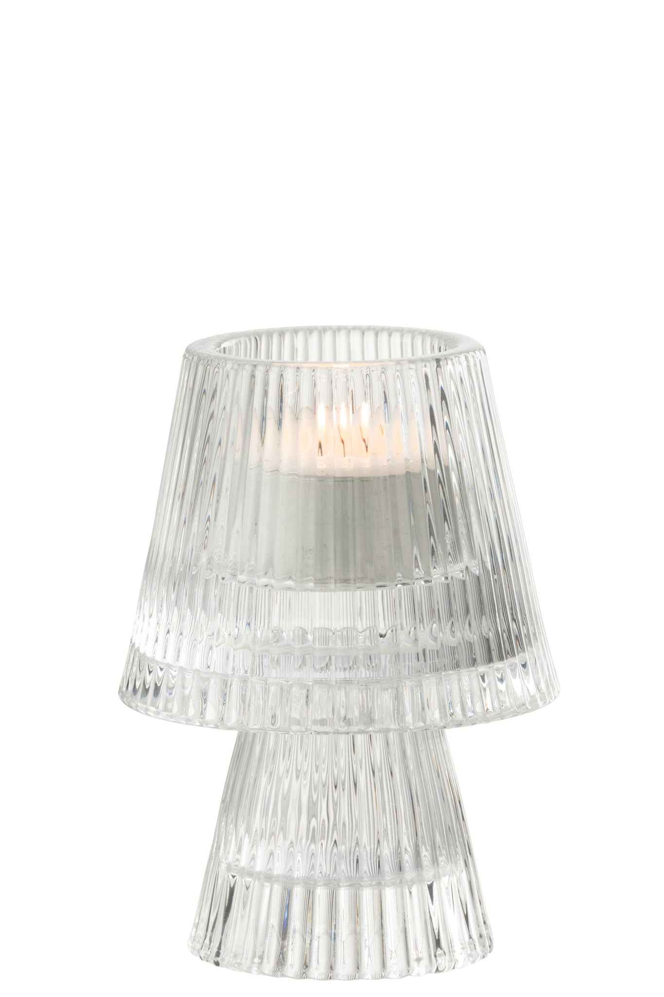 Bougeoir en verre transparent - J-LINE