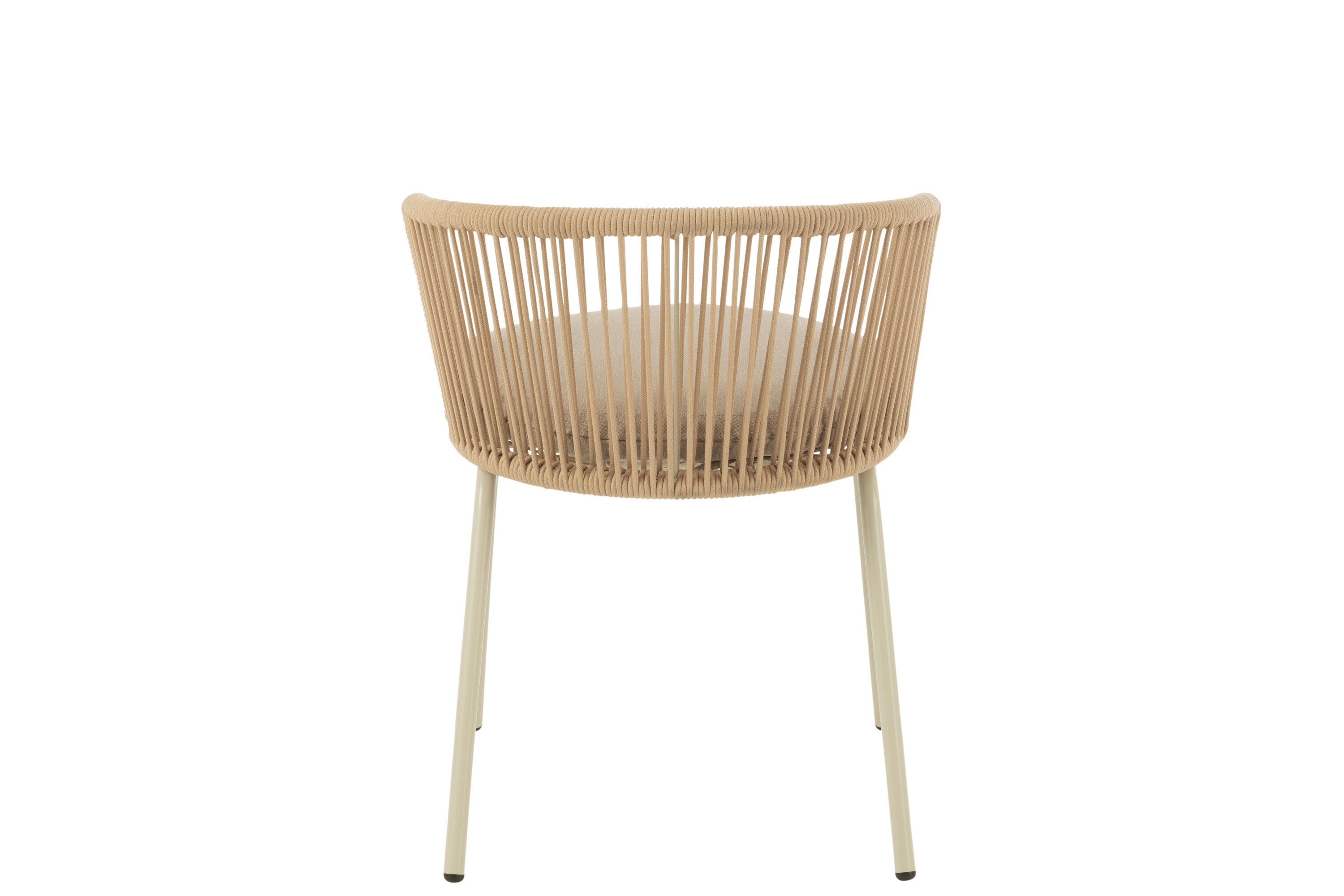Chaise Toa en acier et corde beige - J-LINE
