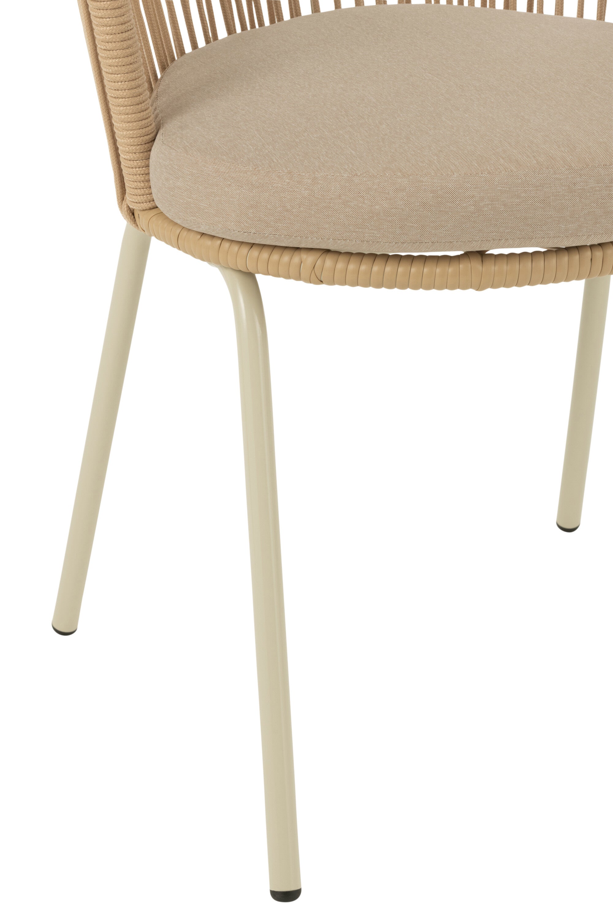 Chaise Toa en acier et corde beige - J-LINE