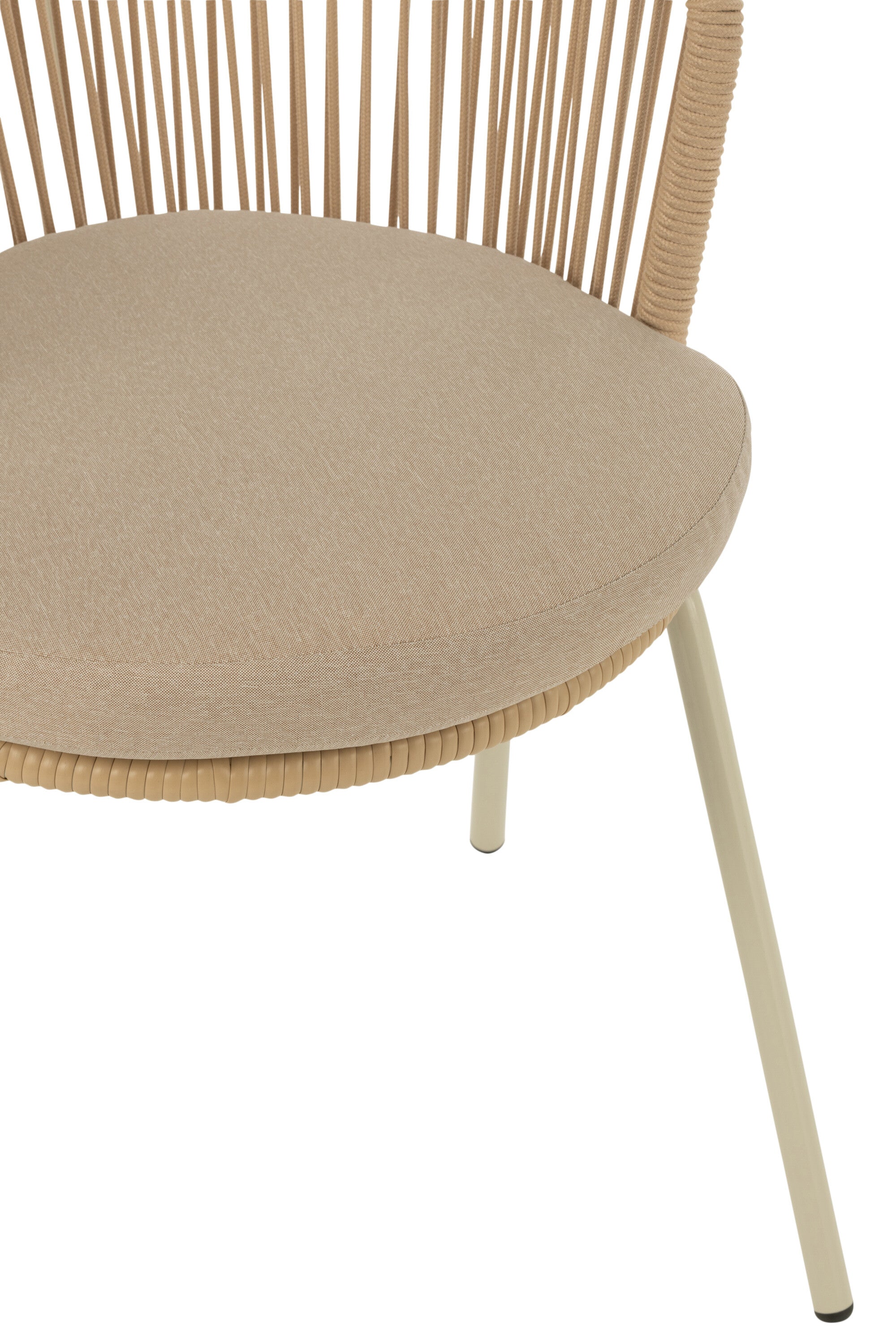 Chaise Toa en acier et corde beige - J-LINE