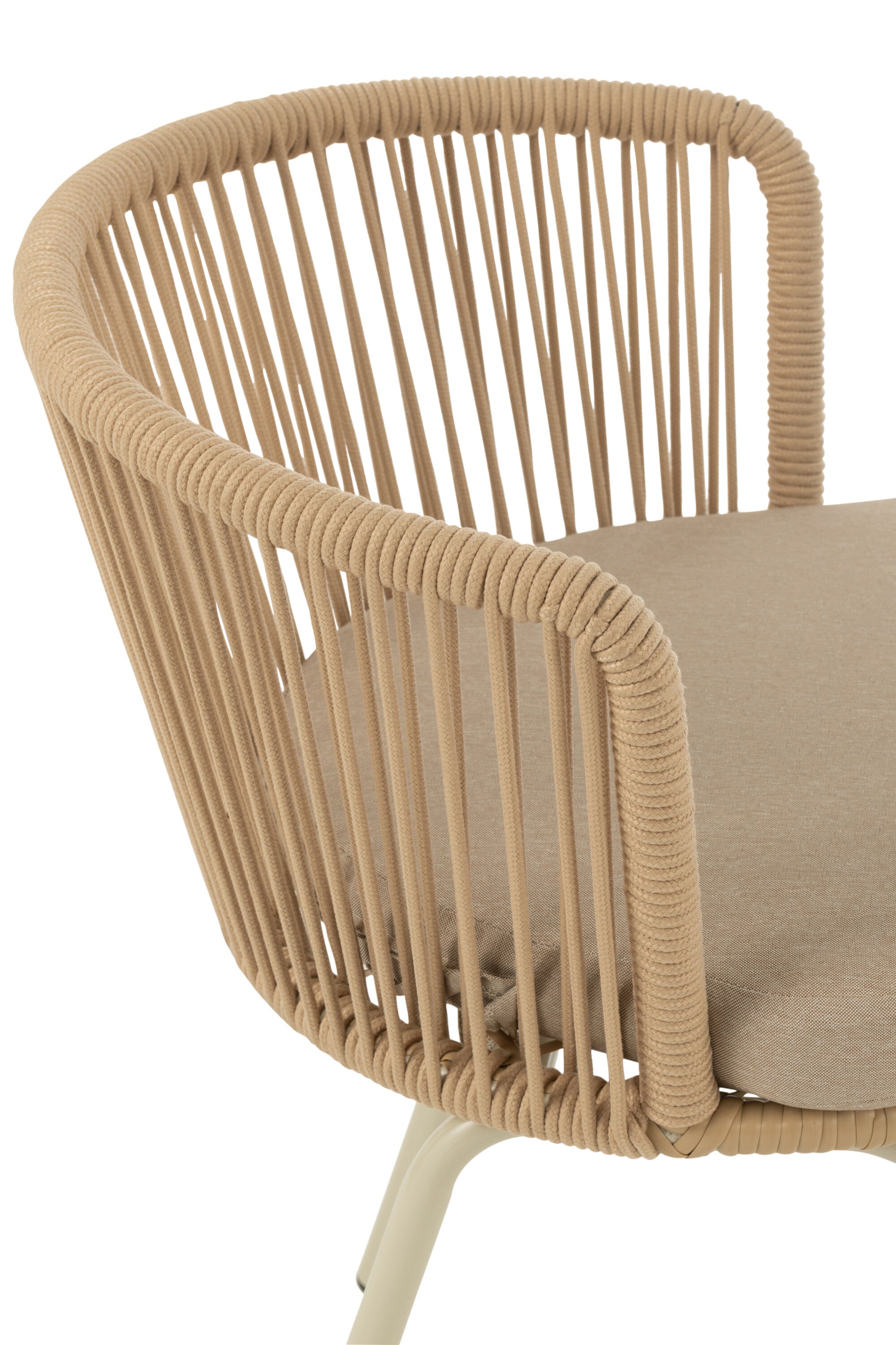Chaise Toa en acier et corde beige - J-LINE