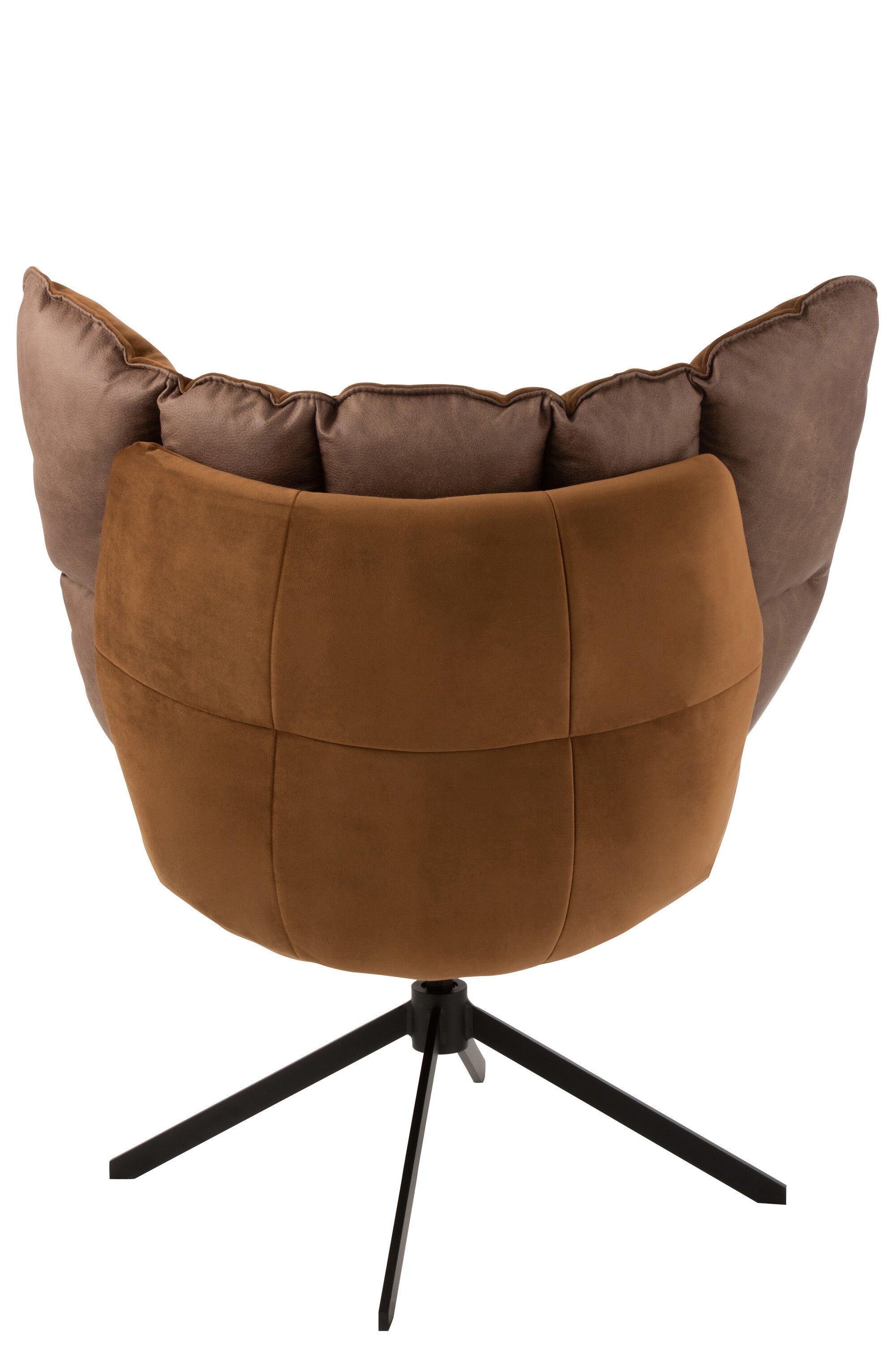 clubstoel Op Frame Textiel/Metaal Bruin - J-LINE