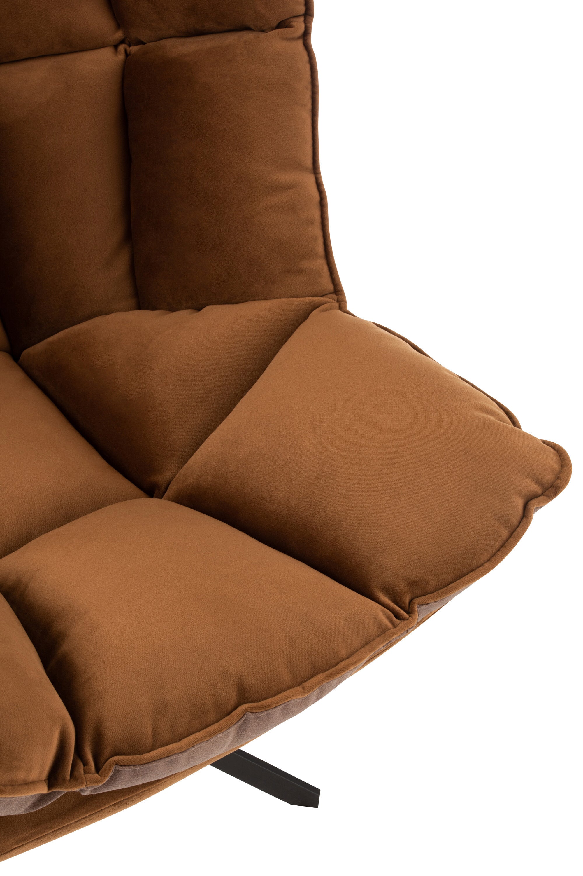 clubstoel Op Frame Textiel/Metaal Bruin - J-LINE