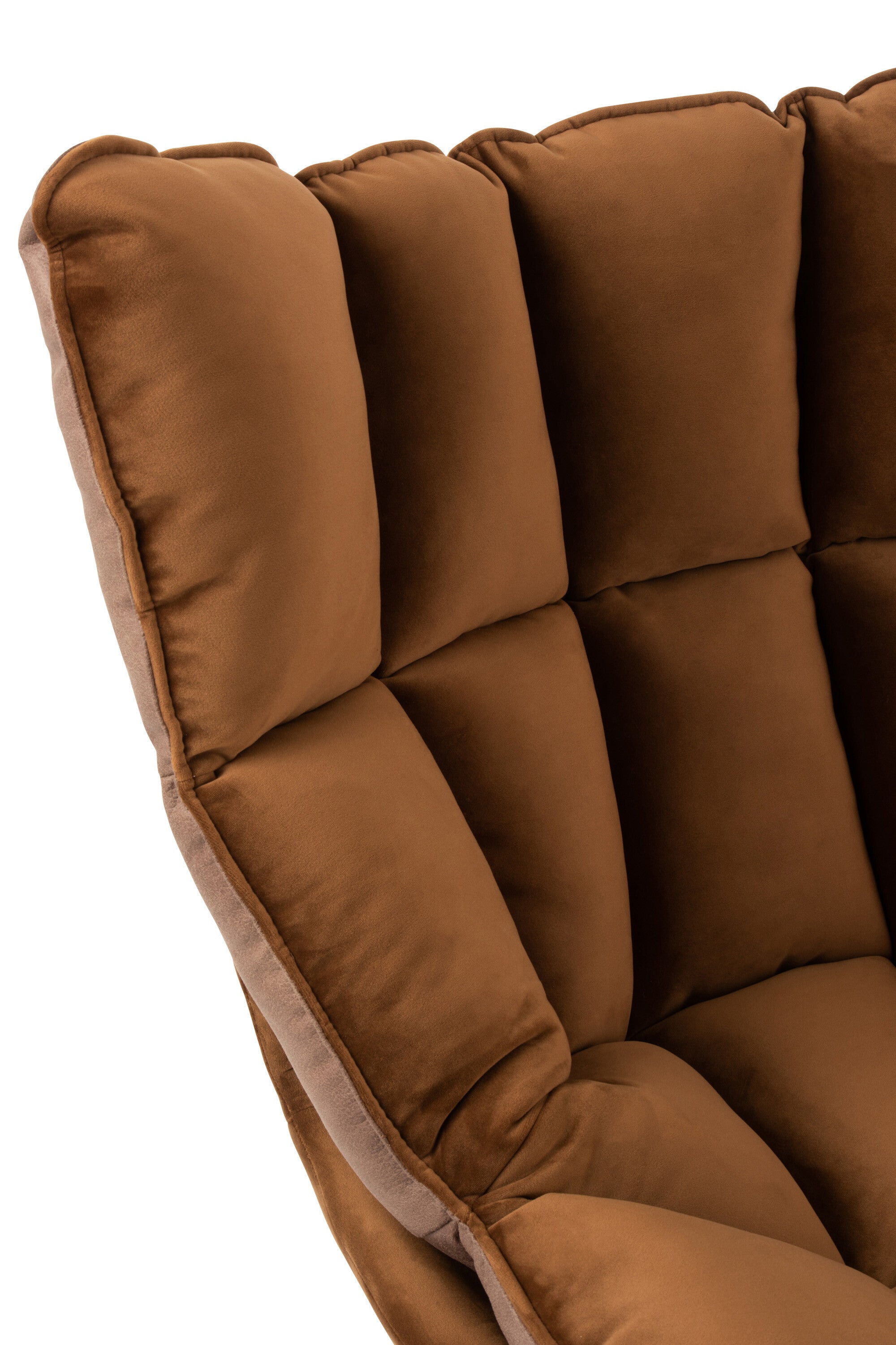 clubstoel Op Frame Textiel/Metaal Bruin - J-LINE