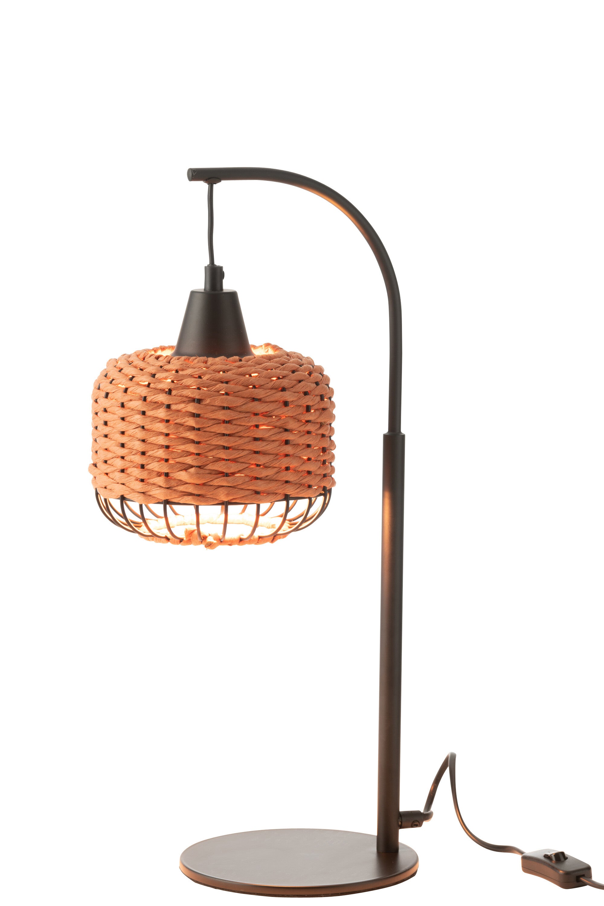 Lampe de table lanterne en métal orange - J-LINE