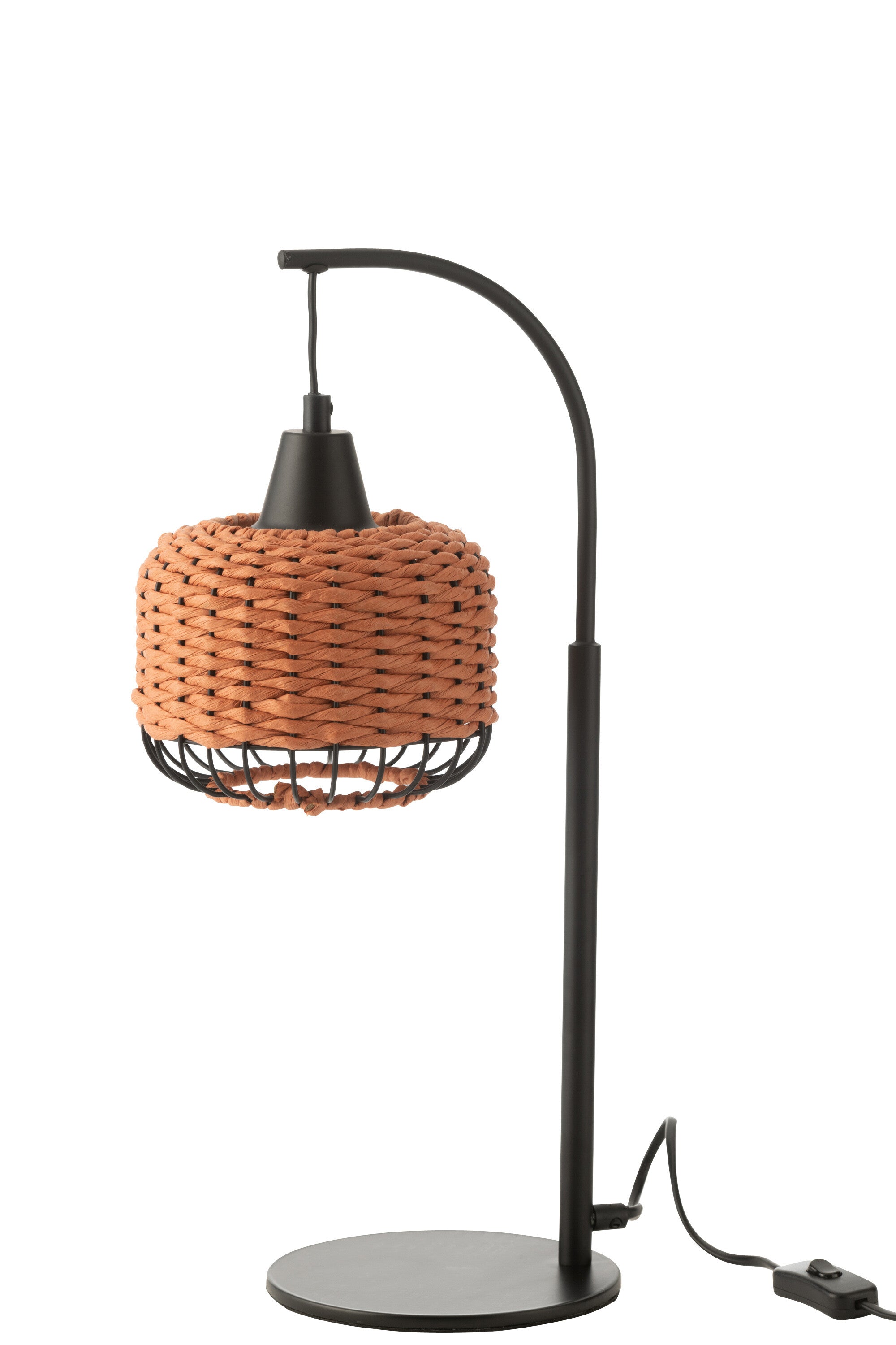Lampe de table lanterne en métal orange - J-LINE
