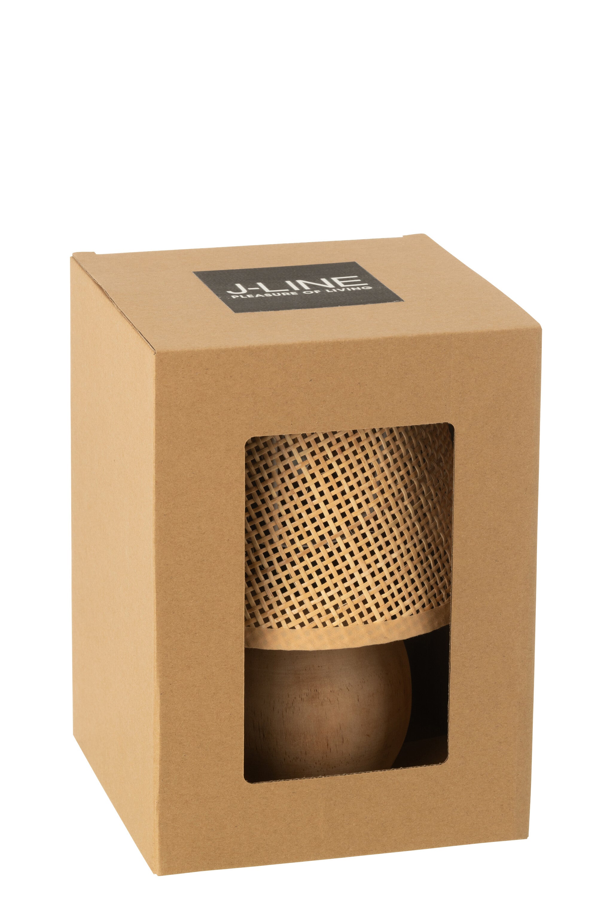 Lampe de table en bois tressé/métal - J-LINE