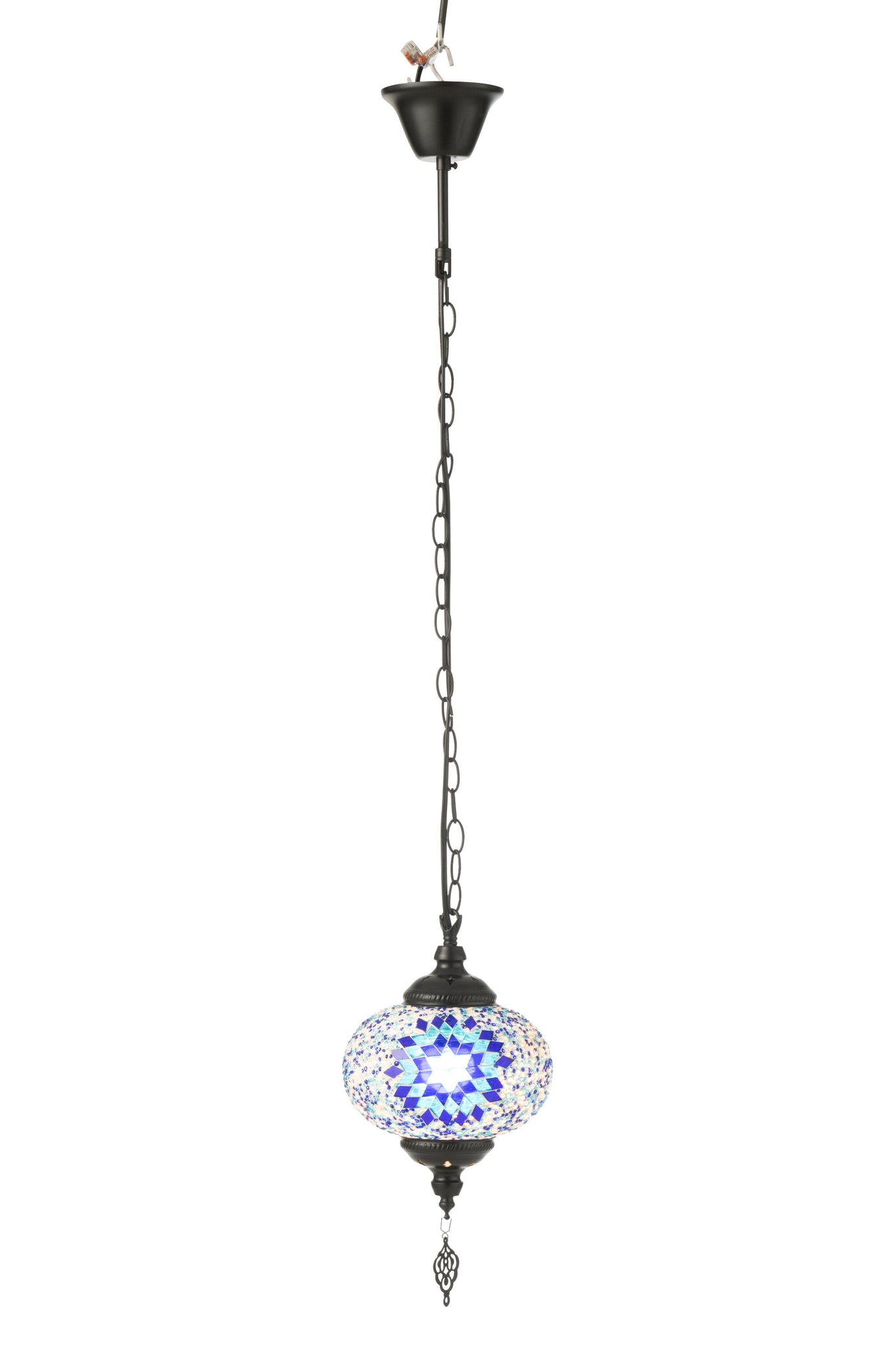 Suspension Mosaïque Verre/Métal Bleu S - J-LINE