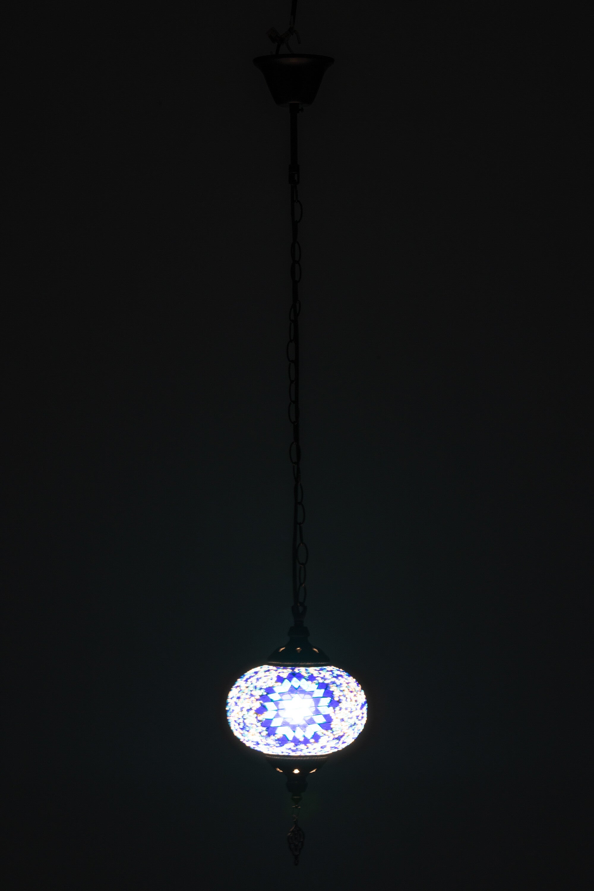 Hanglamp Mozaïek Glas/Metaal Blauw S - J-LINE