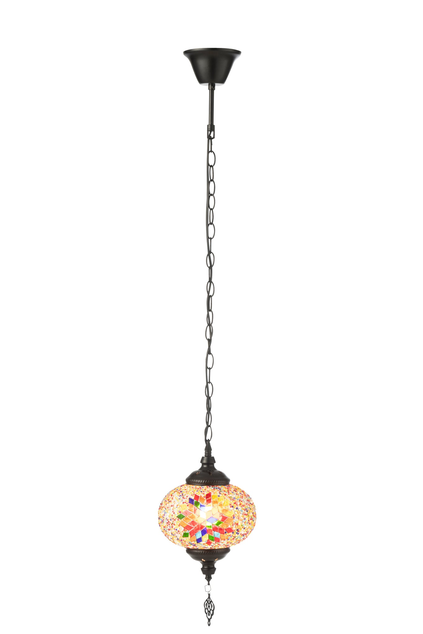 Suspension Mosaïque Verre/Métal Orange S - J-LINE