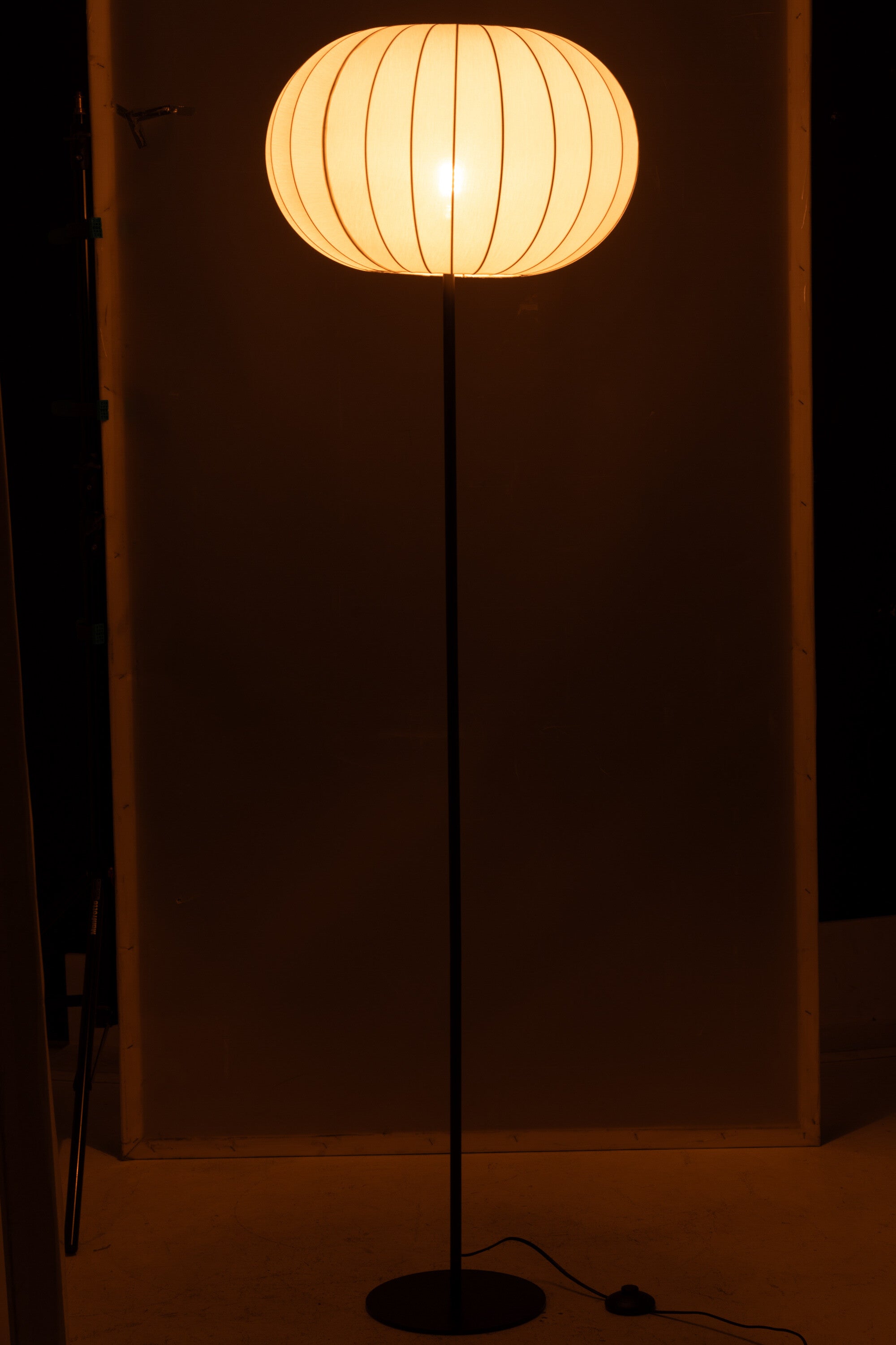 Vloerlamp lantaarn metaal/textiel wit L - J-LINE