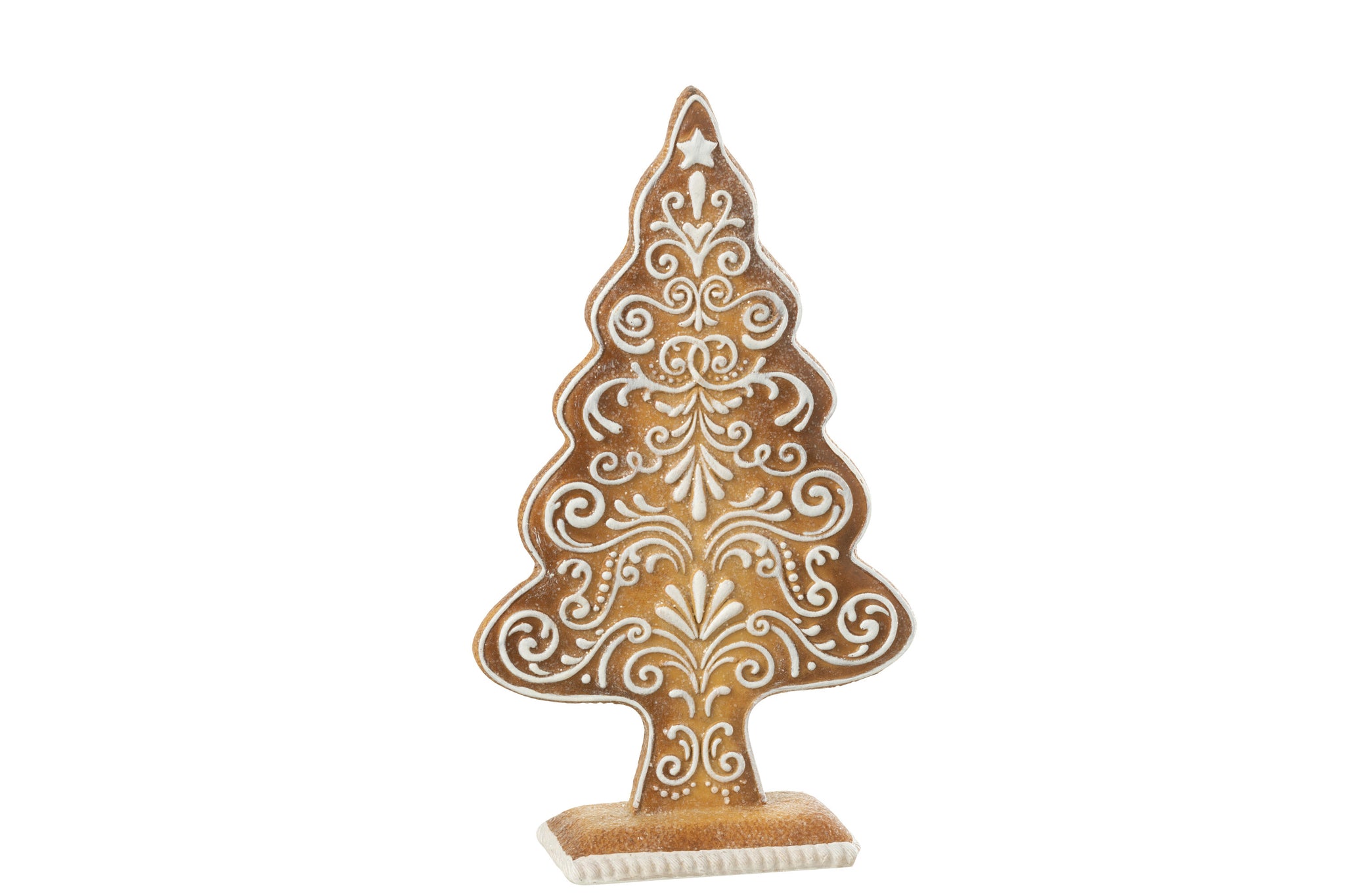 Peperkoek Kerstboom Limoenpoeder Beige/Wit Groot- J-LINE