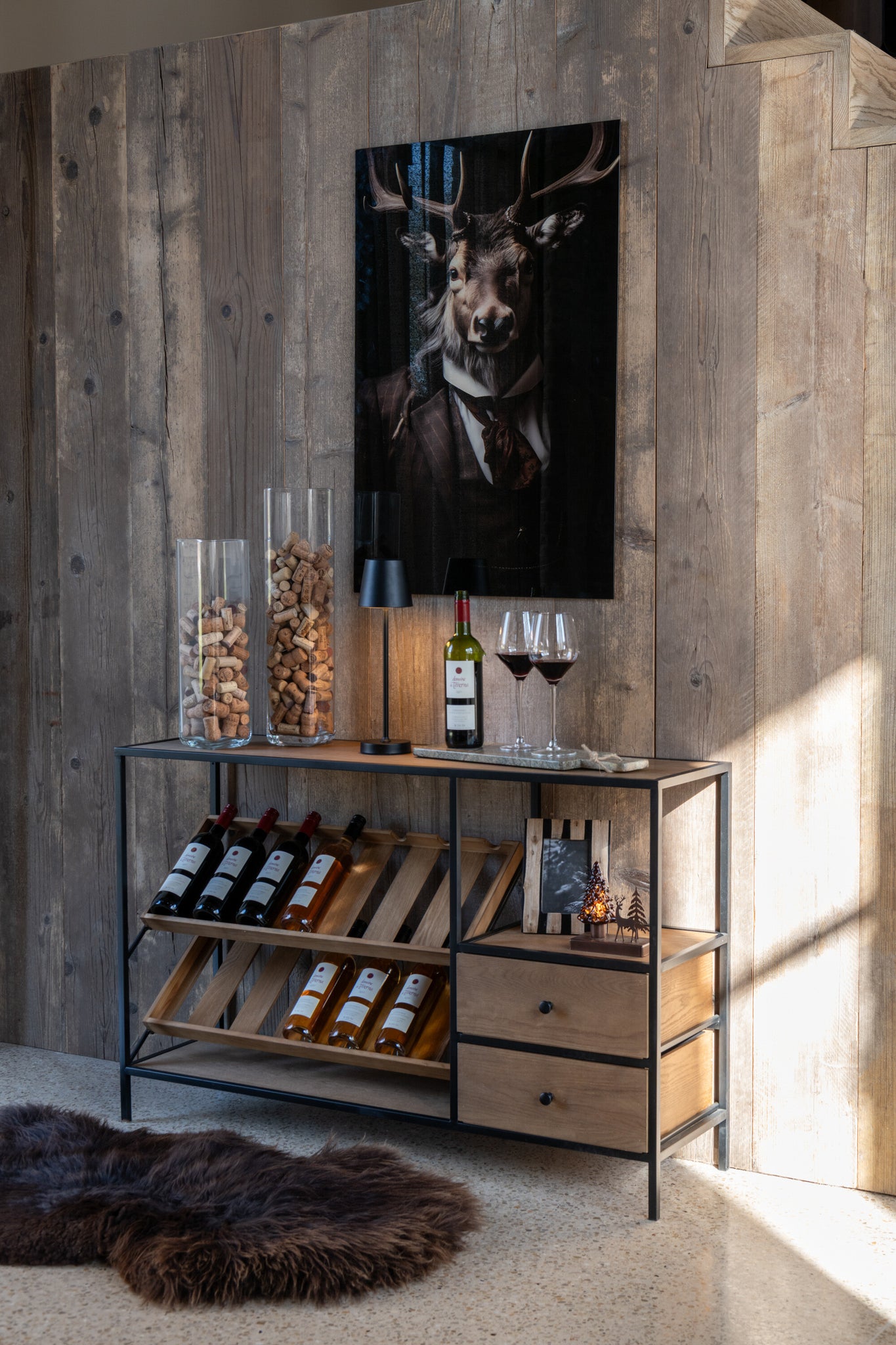 Barkast Natuur/Zwart Klein - J-LINE