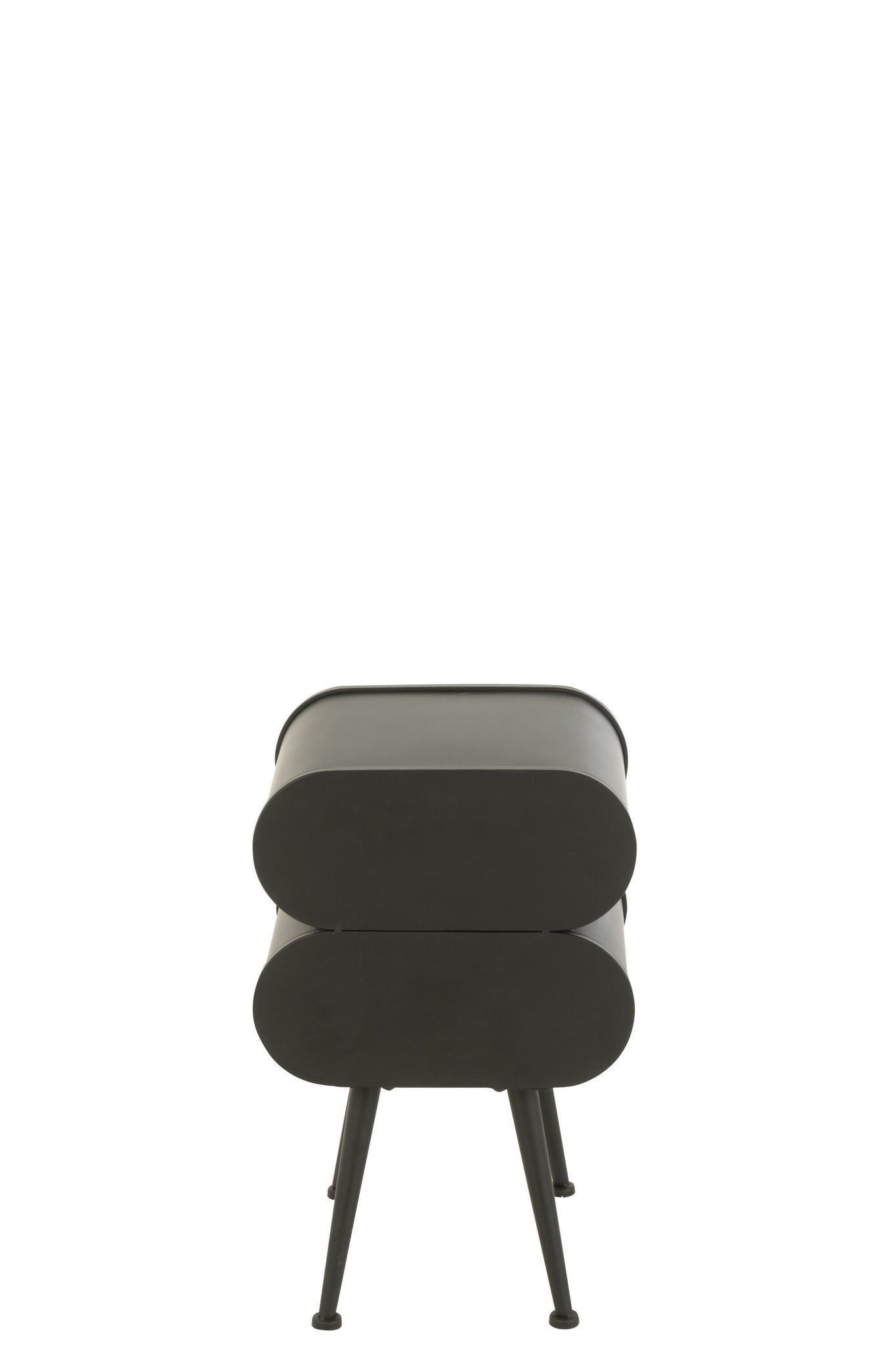 Nachtkastje Hout En Metaal Sparrenhout Zwart/Licht Beige - J-LINE