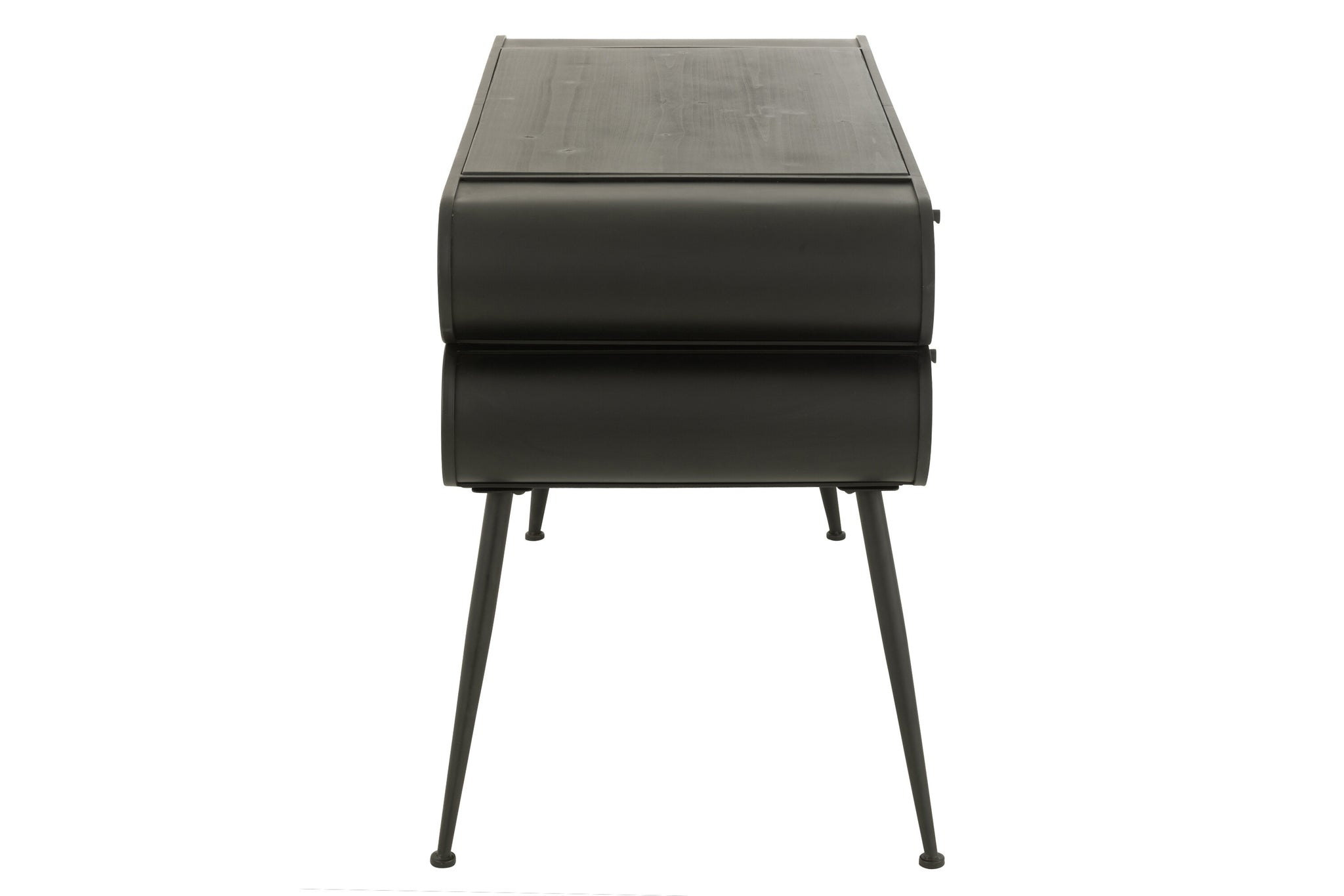 Bureau Hout En Metaal Bureau Sparrenhout Zwart/Licht Beige - J-LINE