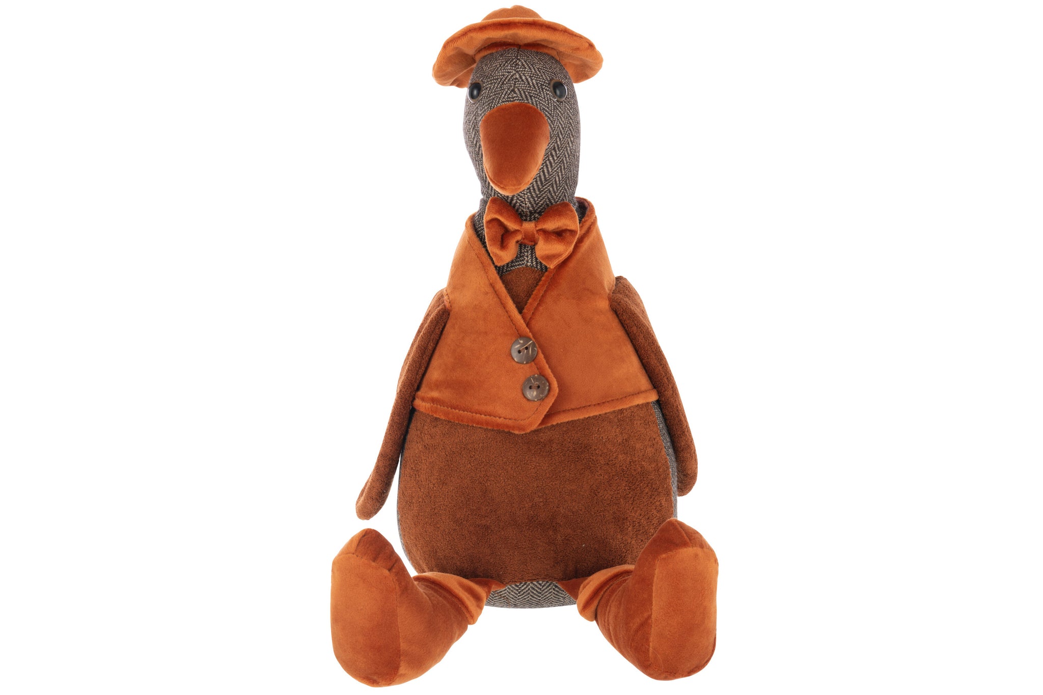 Deurstopper Eend Polyester Roestbruin - J-LINE