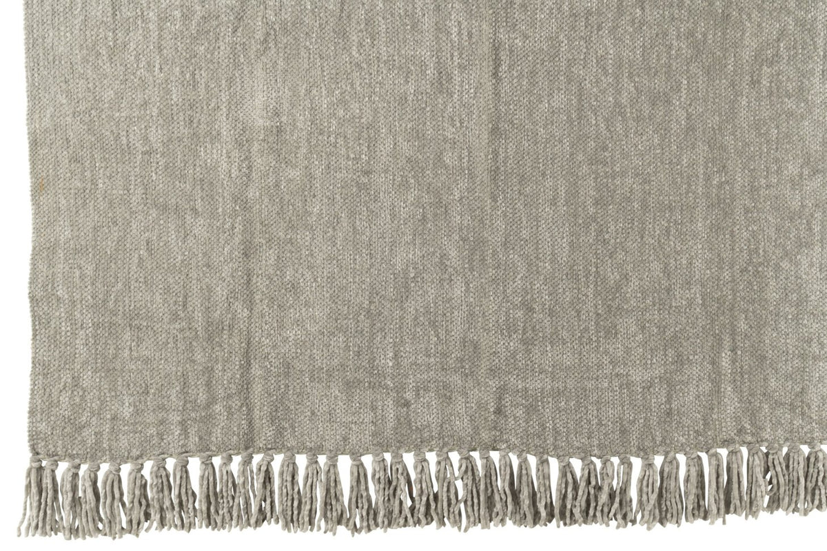 Plaid Chenille Polyester Gris-Vert - J-LINE