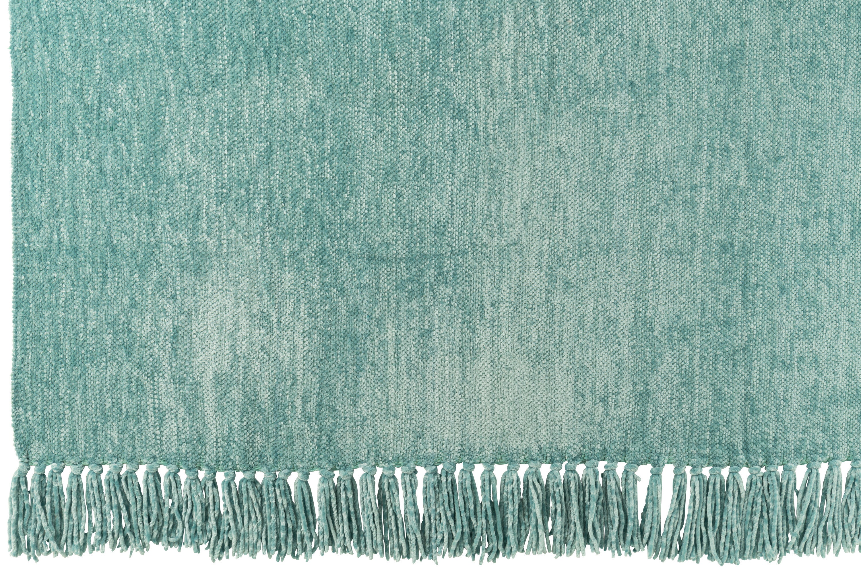 Plaid chenille polyester turquoise - J-LINE