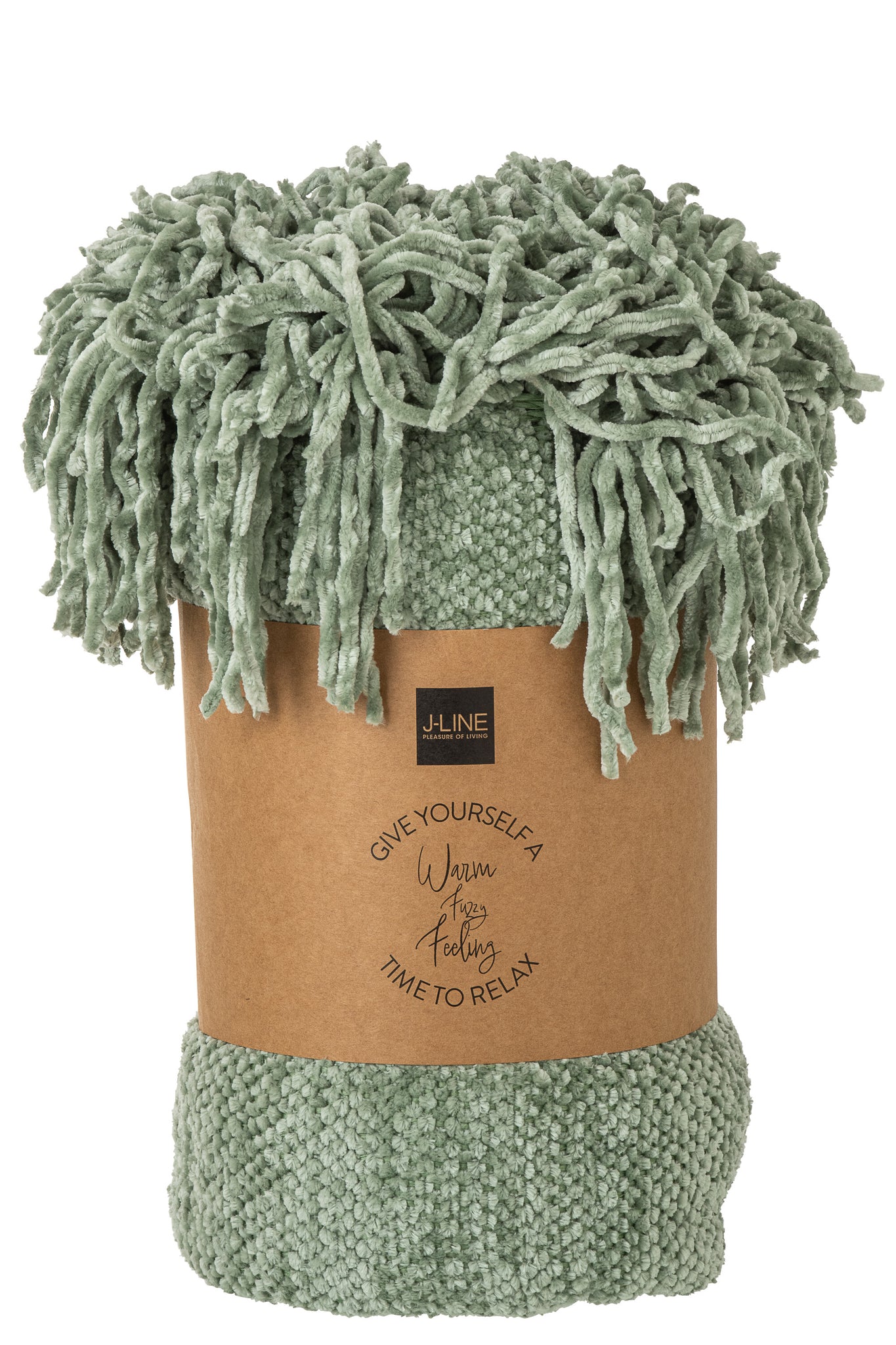 Plaid Chenille Polyester Mosgroen - J-LINE
