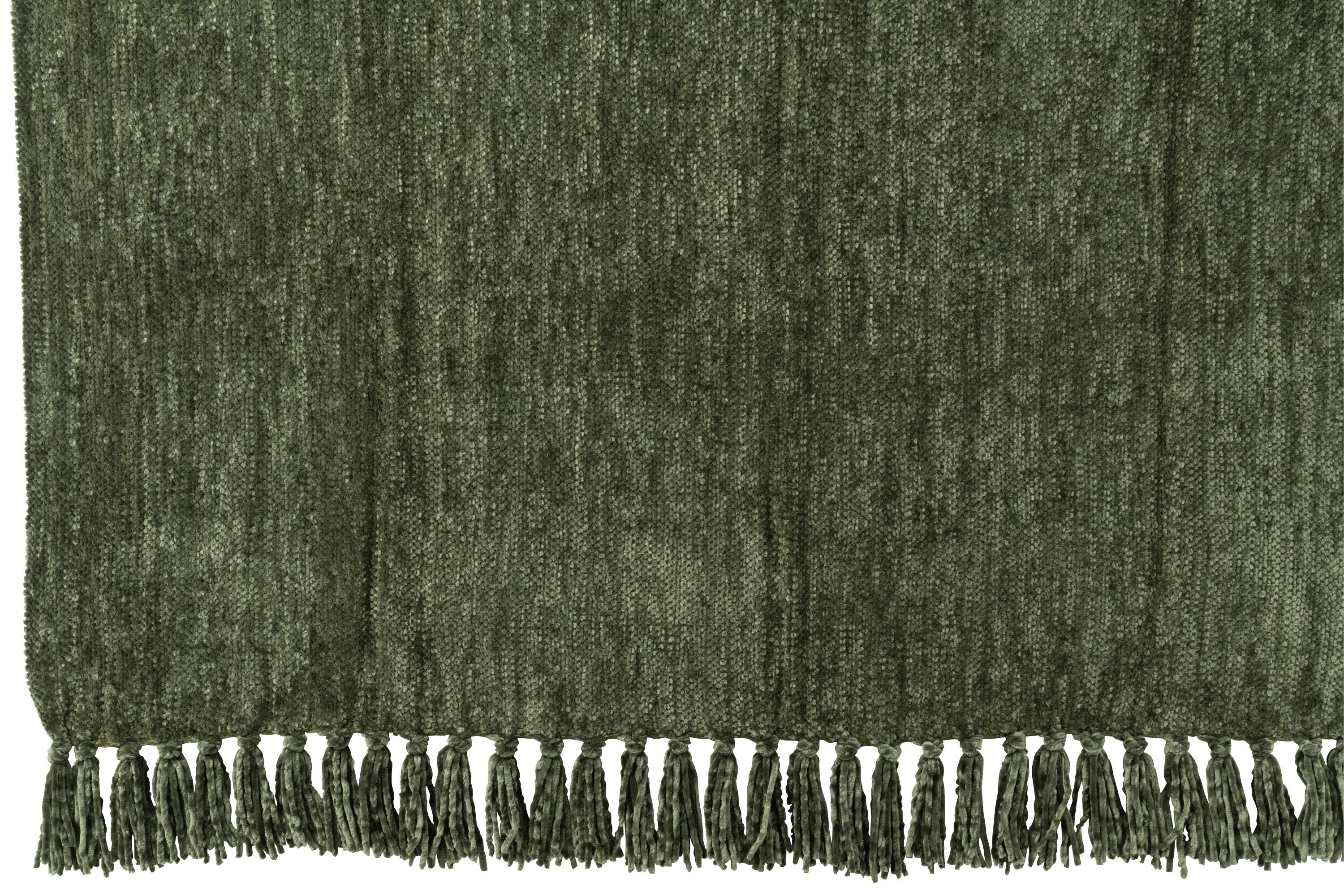 Plaid chenille polyester vert foncé - J-LINE