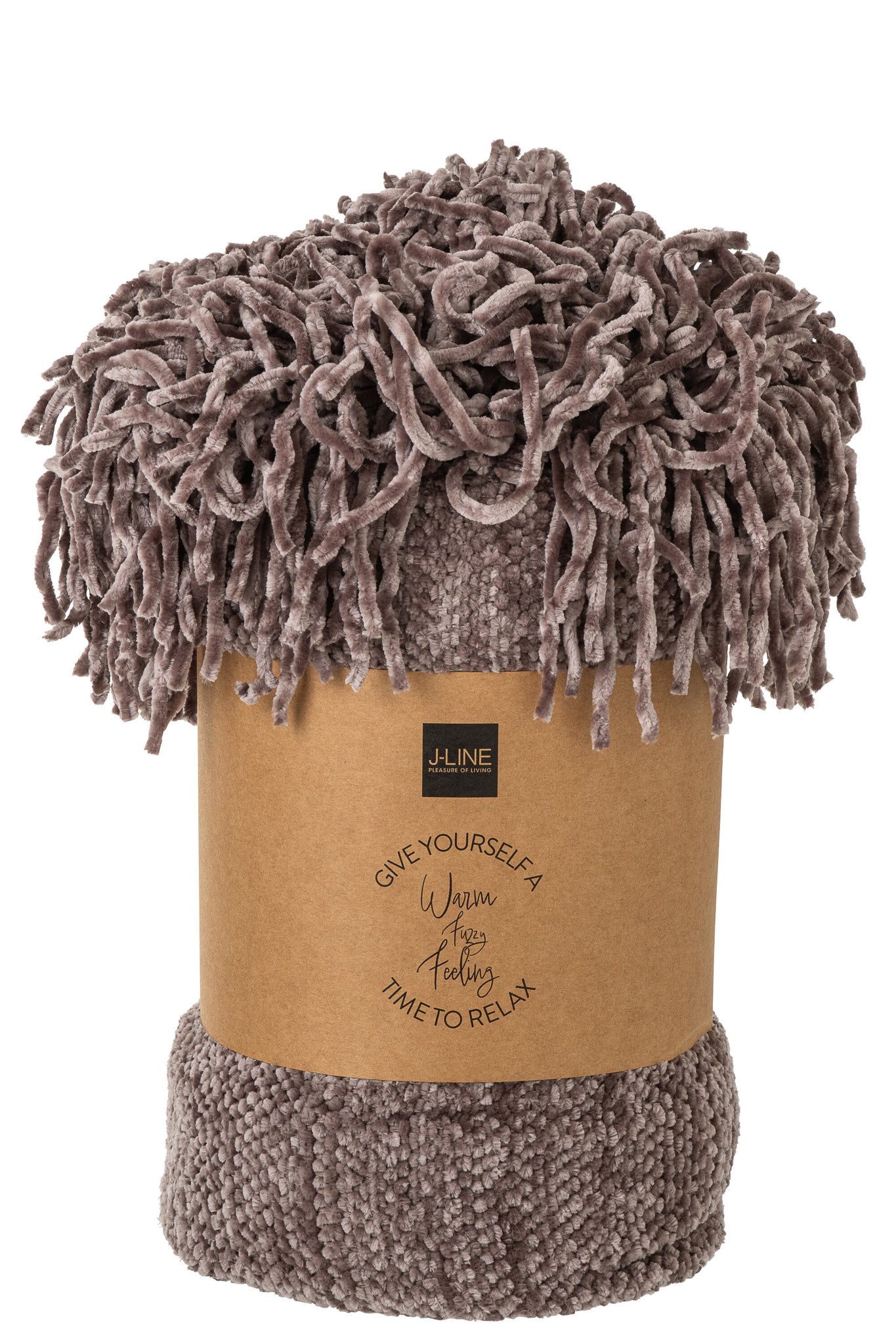 Plaid Chenille Polyester Donkerbruin - J-LINE