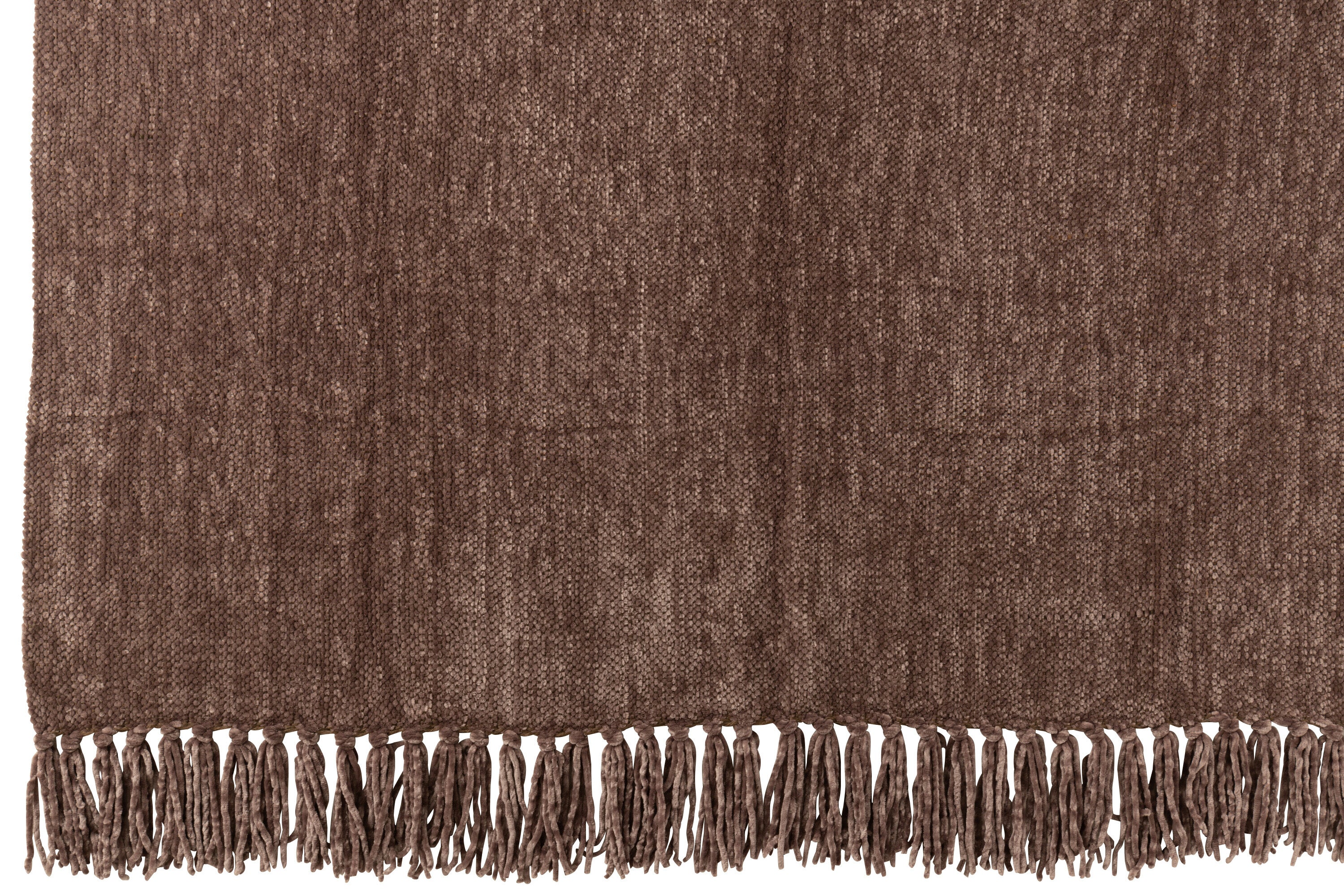 Plaid chenille polyester marron foncé - J-LINE