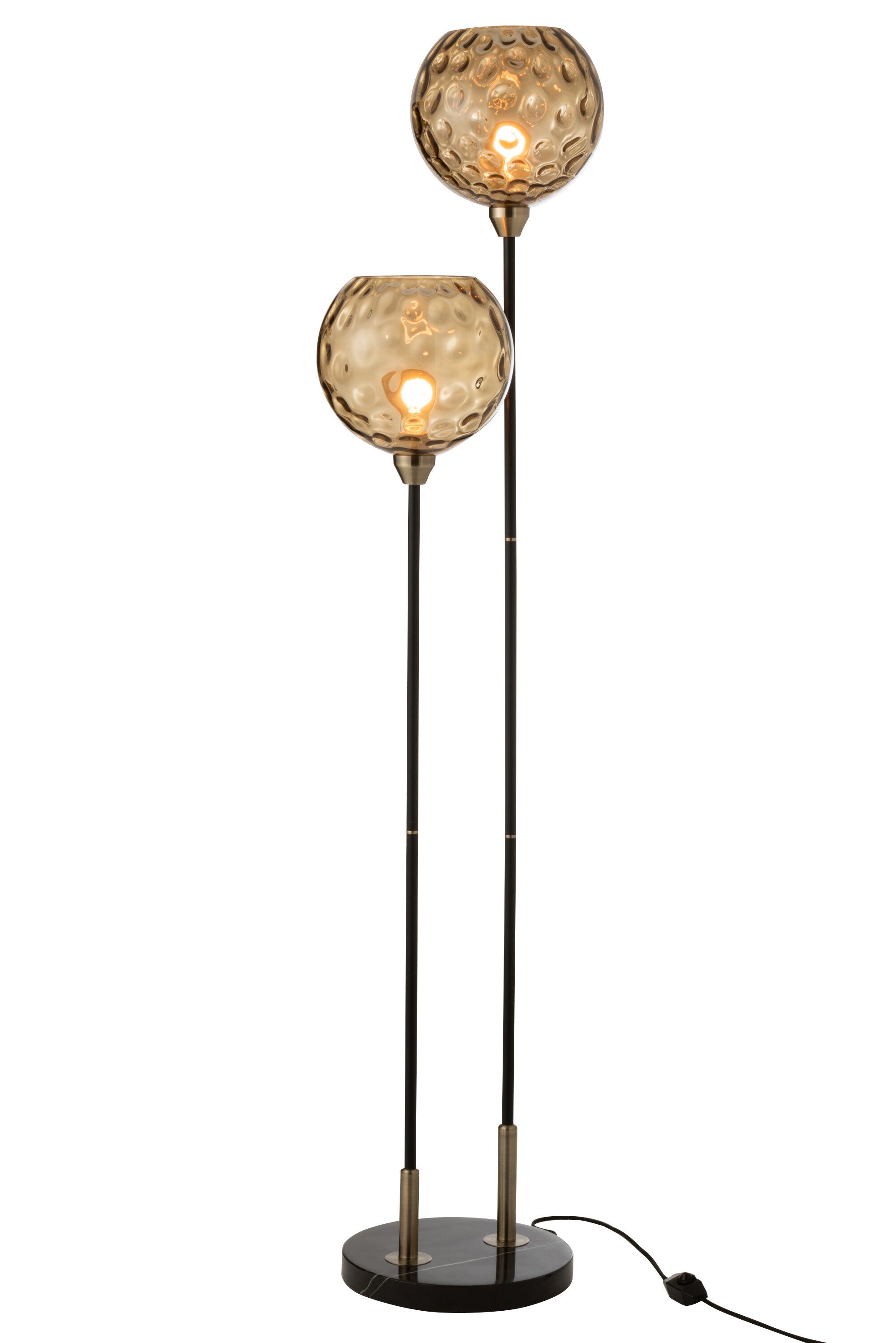 Lampadaire Bollie en acier/marbre noir - J-LINE