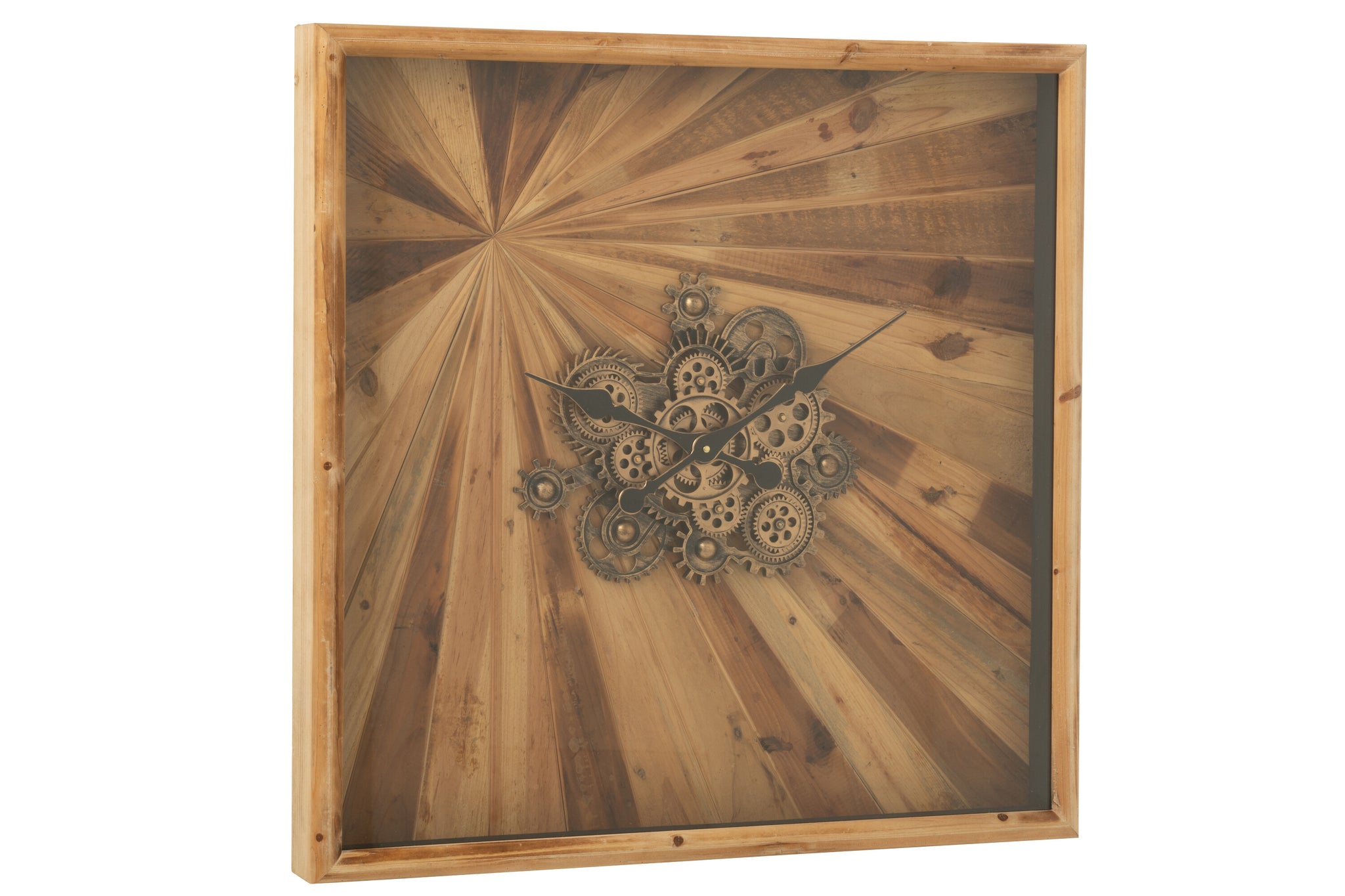 Wandklok Vierkant Mdf Natuurlijk L - J-Line