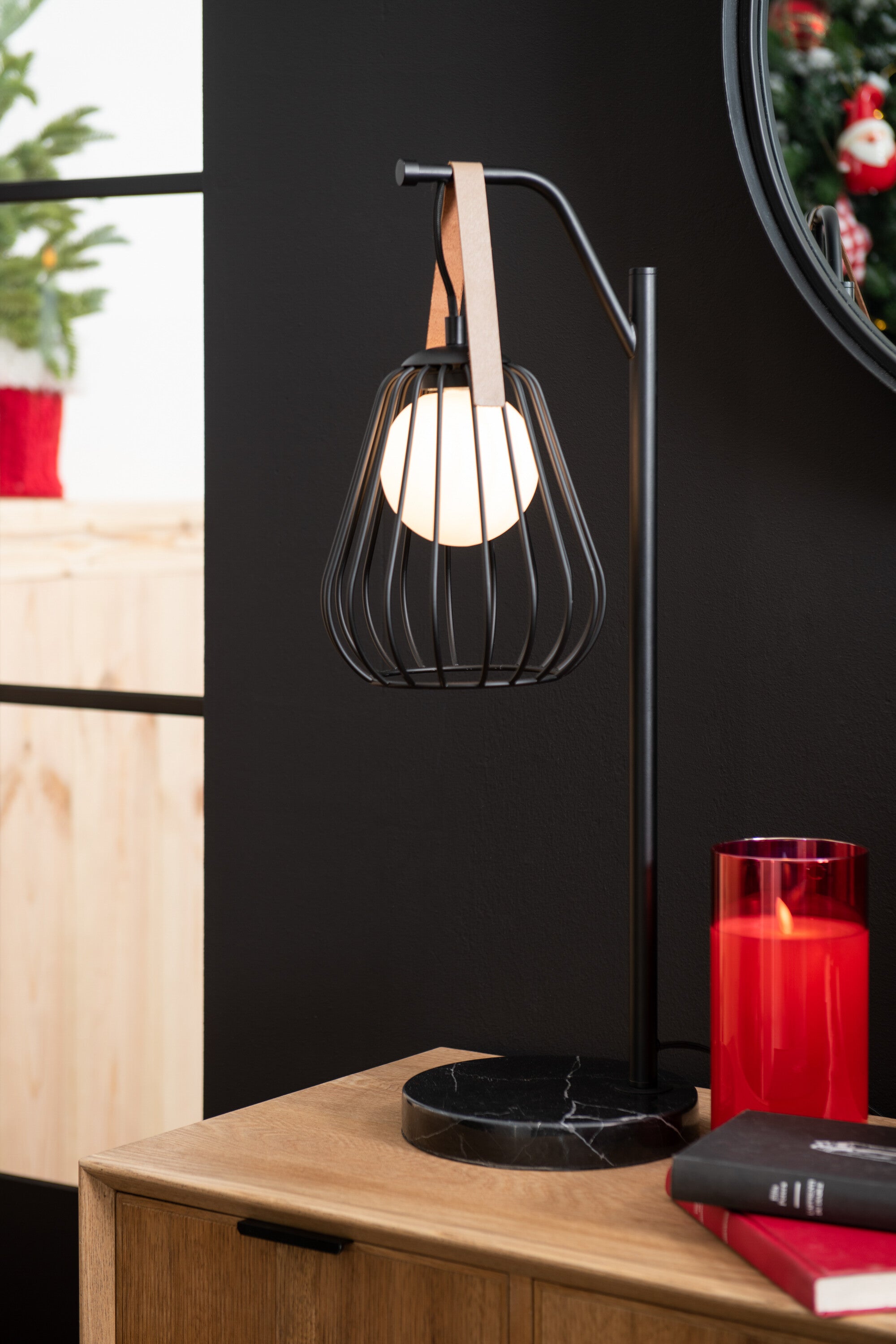 Lampe de table Ignes en acier/marbre noir - J-LINE