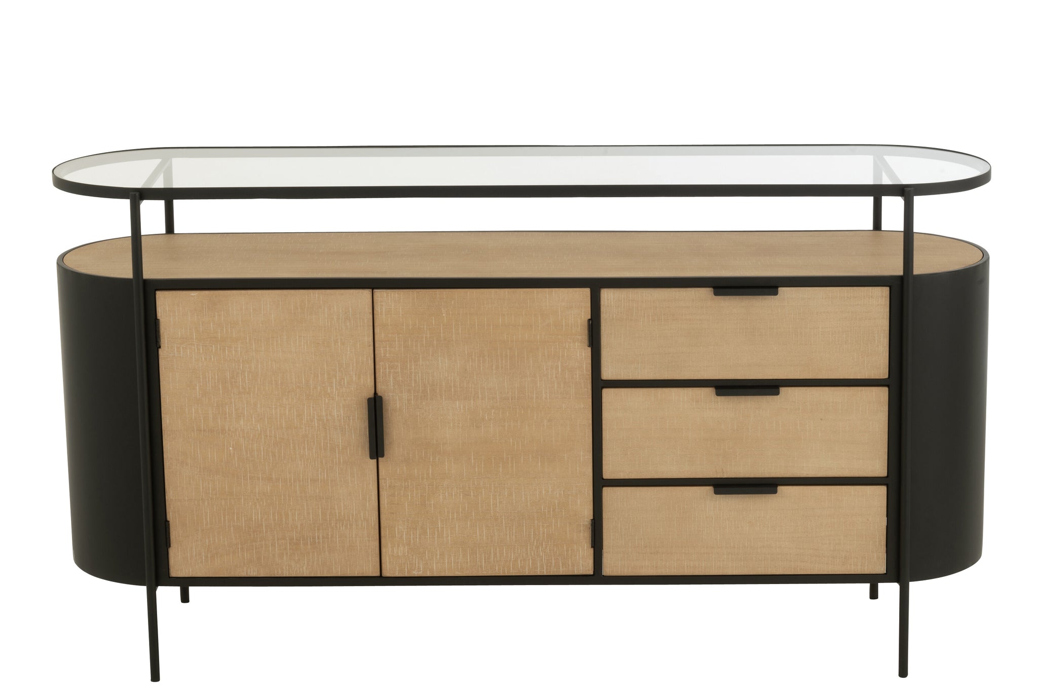 Dressoir Ovy IJzer Natuurlijk/Zwart - J-LINE