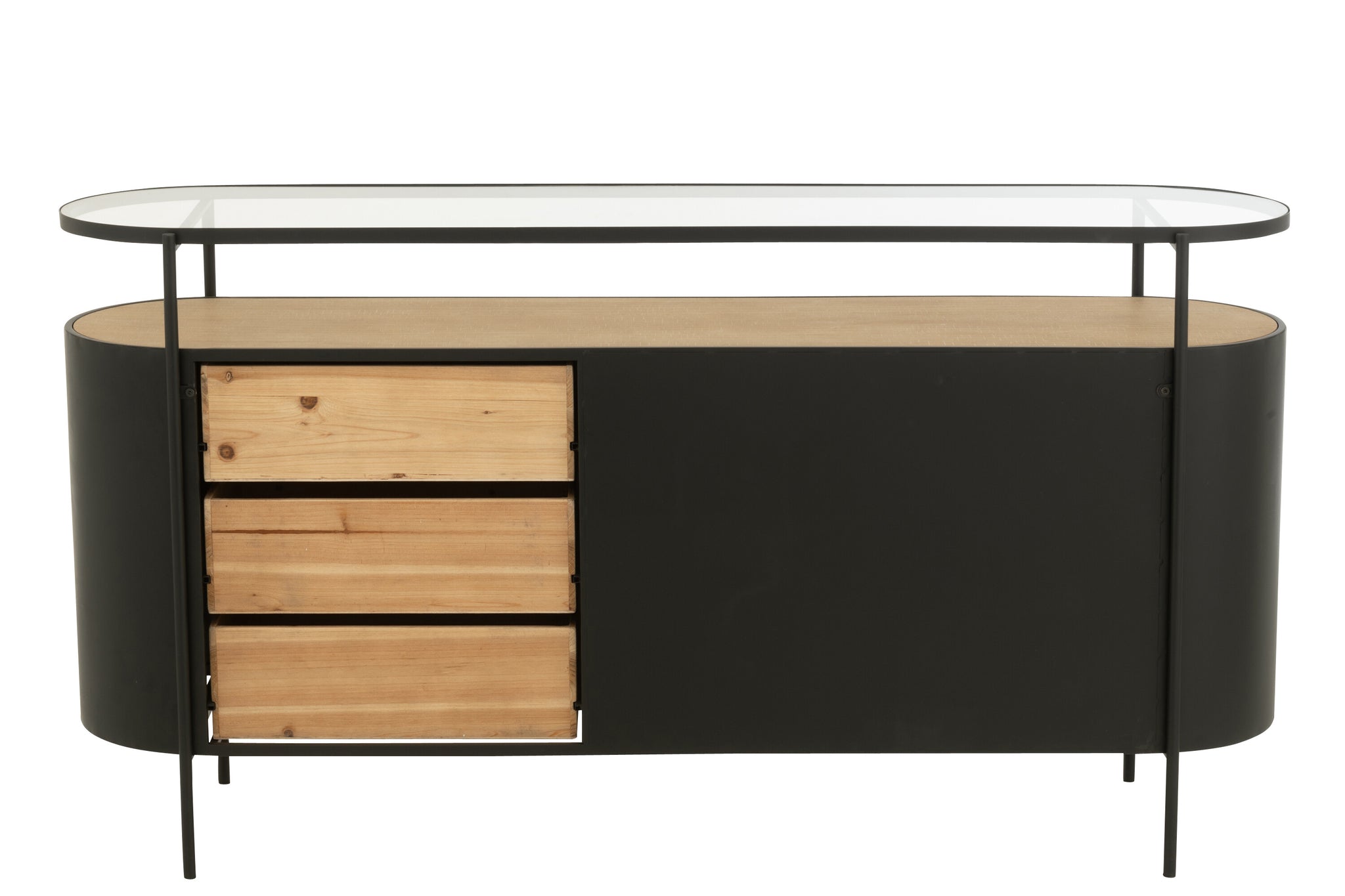 Dressoir Ovy IJzer Natuurlijk/Zwart - J-LINE