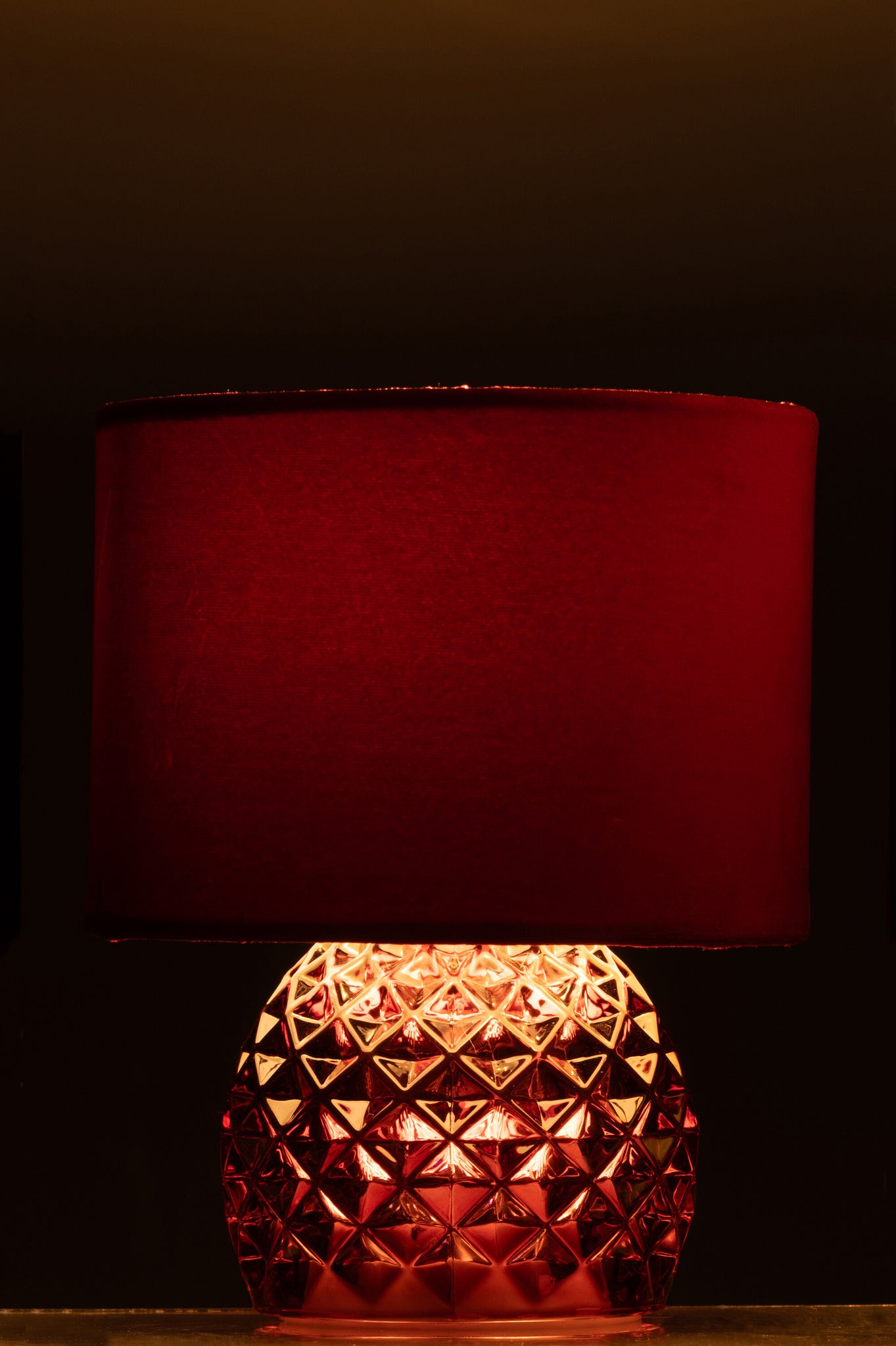 Tafellamp Glas Led Bordeauxrood - J-Line