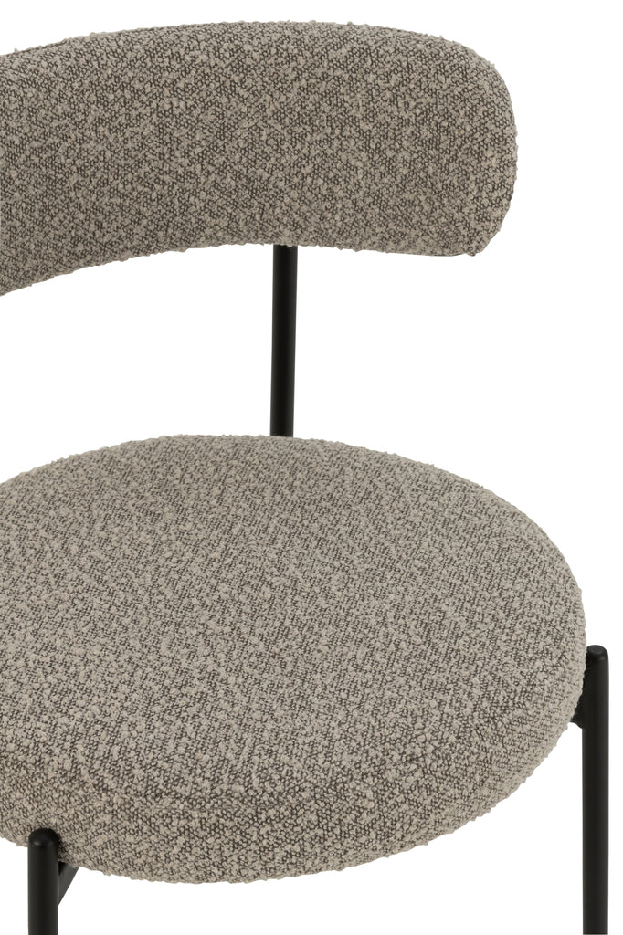 Stoel Boucle Triplex/Polyester Grijs/Zwart - J-LINE
